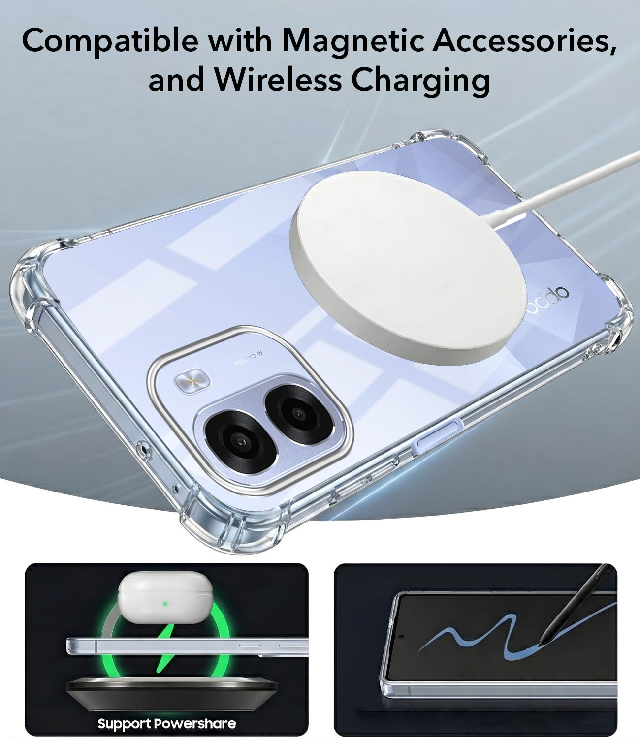 For Oppo K14x 5G Back Cover Shockproof Crystal-Clear (Magsafe Wireless Support | Drop & Camera Protection | Hard Polycarbonate)