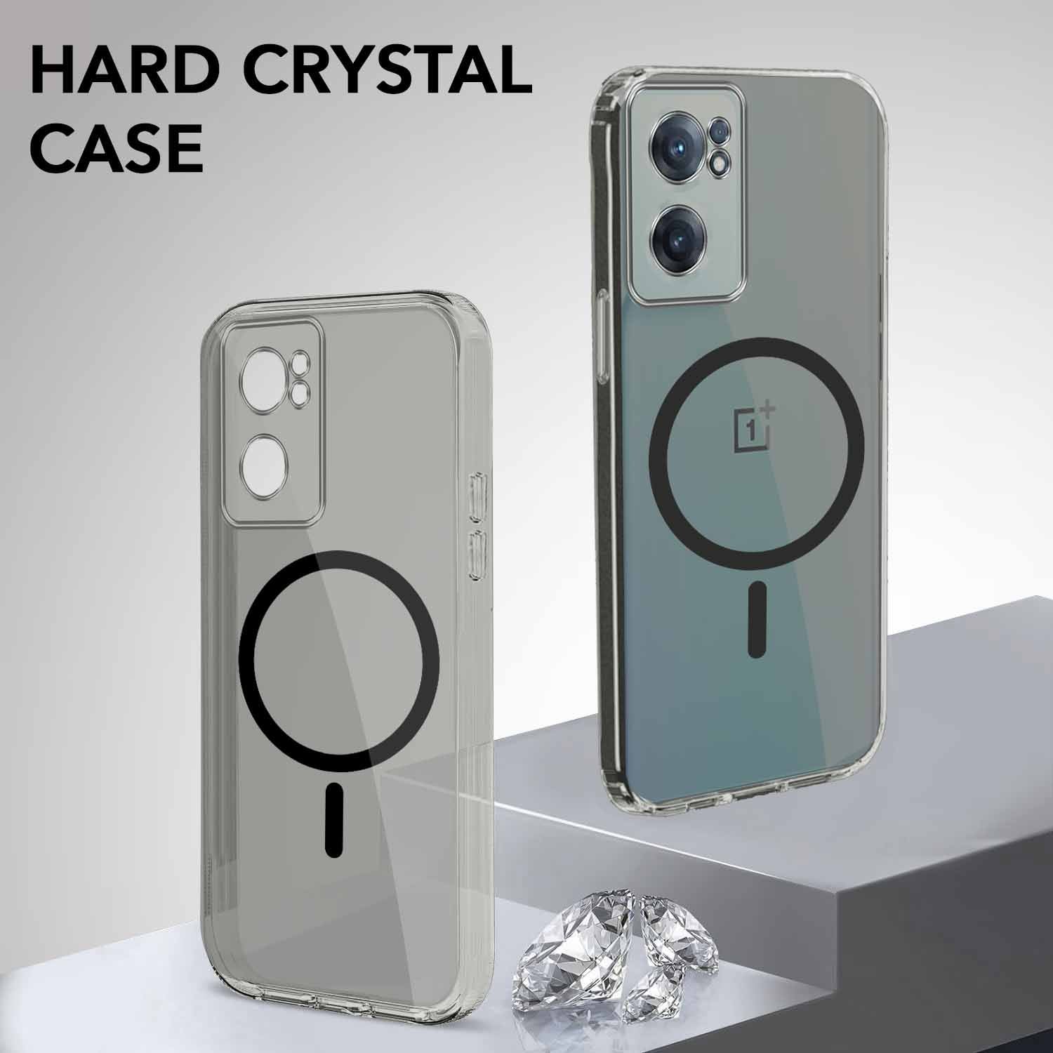 For OnePlus Nord CE 2 5G Back Cover Case Lifetime Anti-Yellow MagSafe Compatible Clear (Sleek Hard Crystal | Shockproof and Camera Protection)