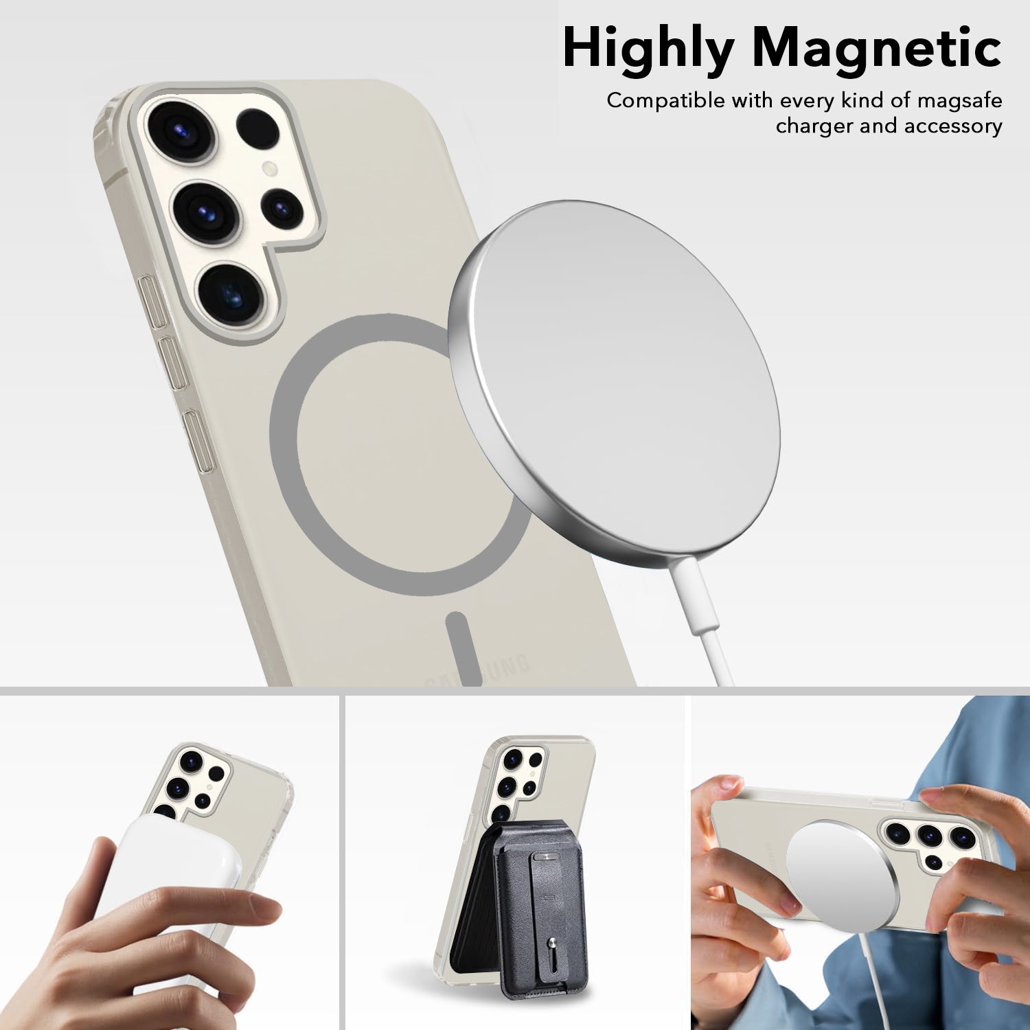 For Samsung Galaxy S23 Ultra Back Cover Case (Frosted Matte Feel | MagSafe Compatible Wireless Charging | Polycarbonate Material)