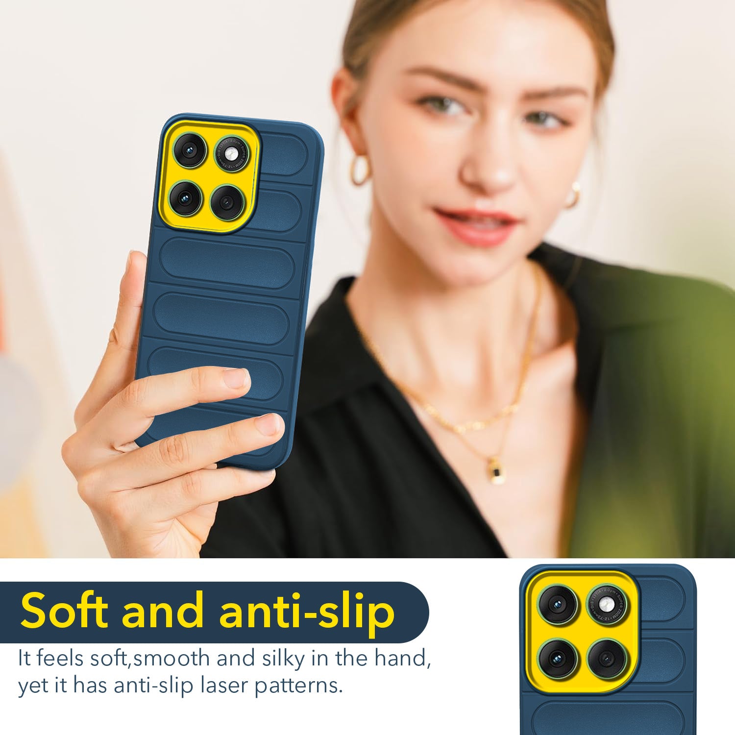 For Motorola Moto Edge 60 Back Case Cover (Matte Liquid Silicone| Professional Wave Design | Camera Protection Ring | Shockproof Anti Slip Grip)