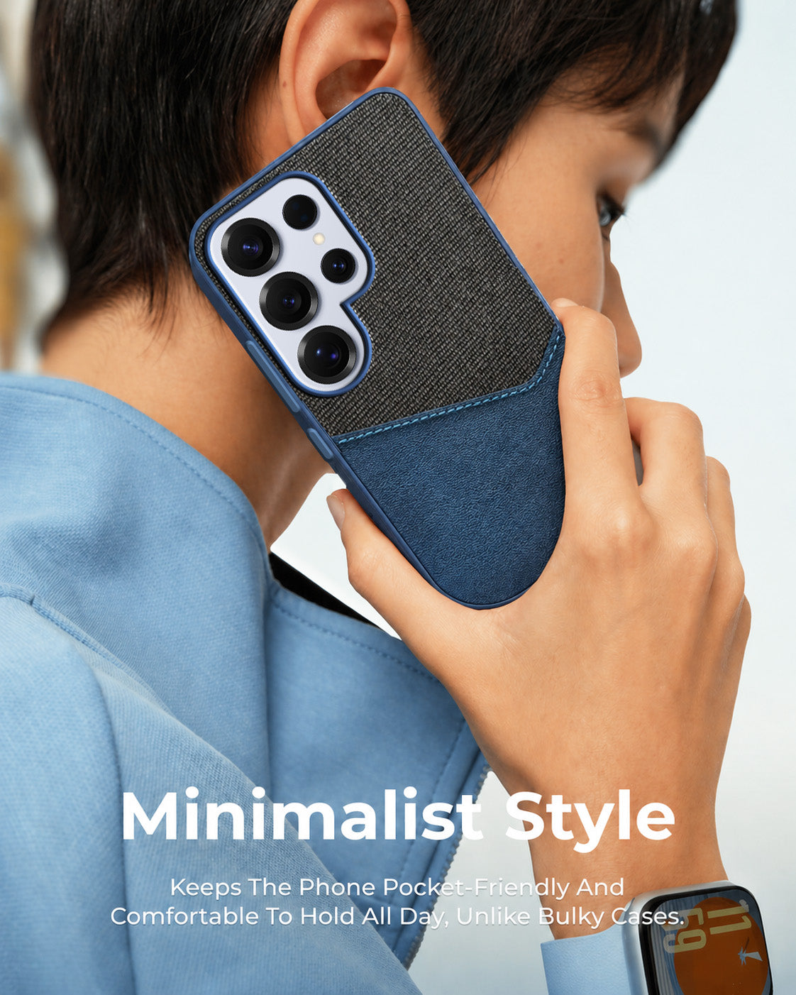 For Samsung Galaxy S25 Ultra Back Cover Case (Dual PU Leather Stitch | Professional Minimalist | Soft and Flexible)