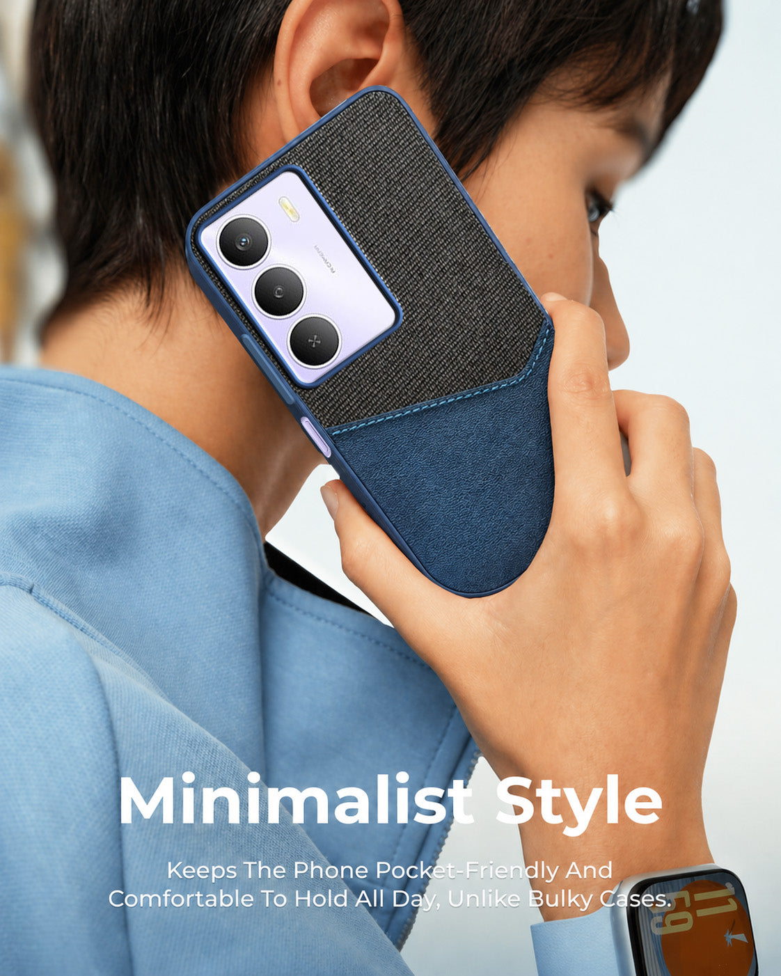 For Realme Narzo 80 Lite 5G Back Cover Case (Dual PU Leather Stitch | Professional Minimalist | Soft and Flexible)