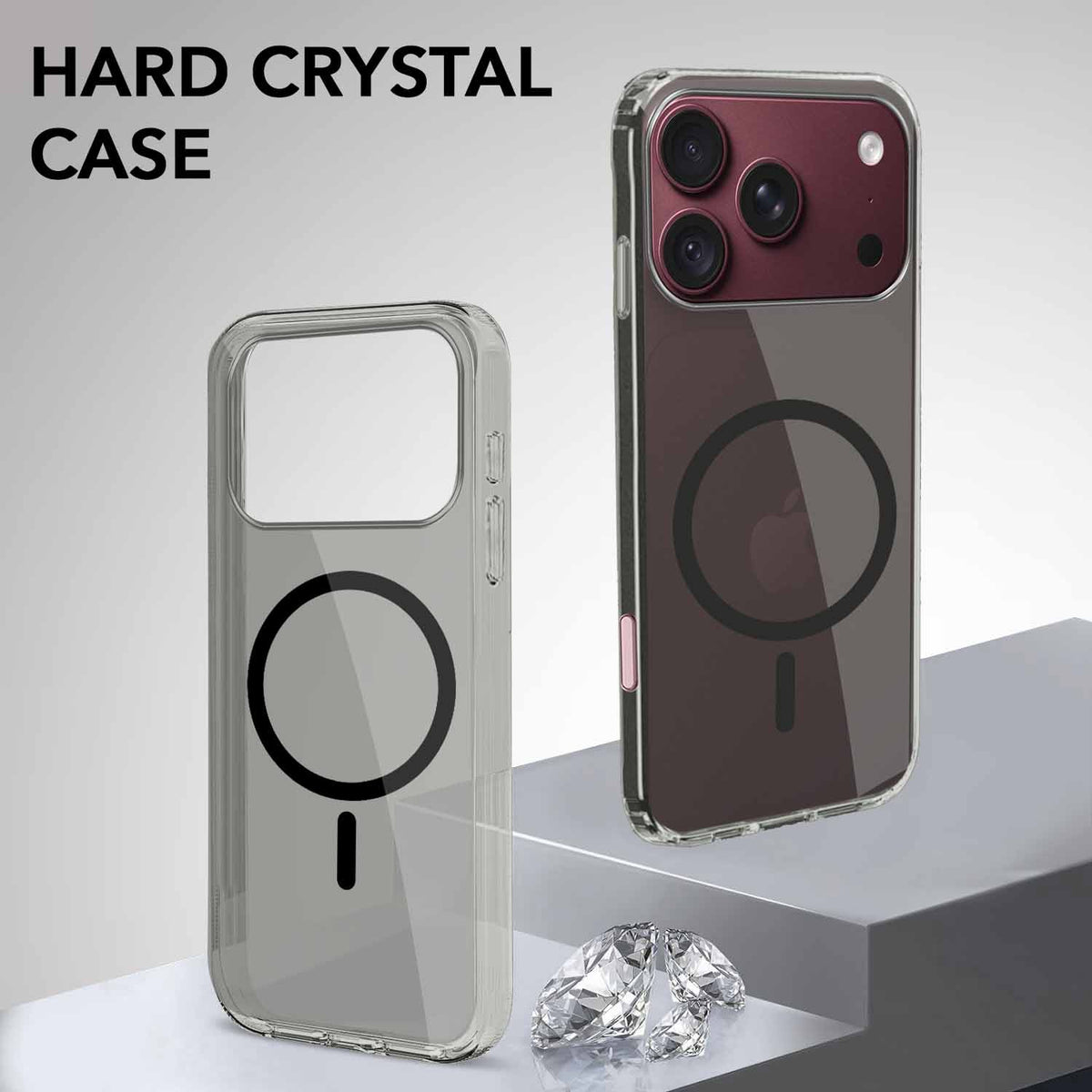 For Apple iPhone 18 Pro Back Cover Case Lifetime Anti-Yellow MagSafe Compatible Clear (Sleek Hard Crystal | Shockproof and Camera Protection)