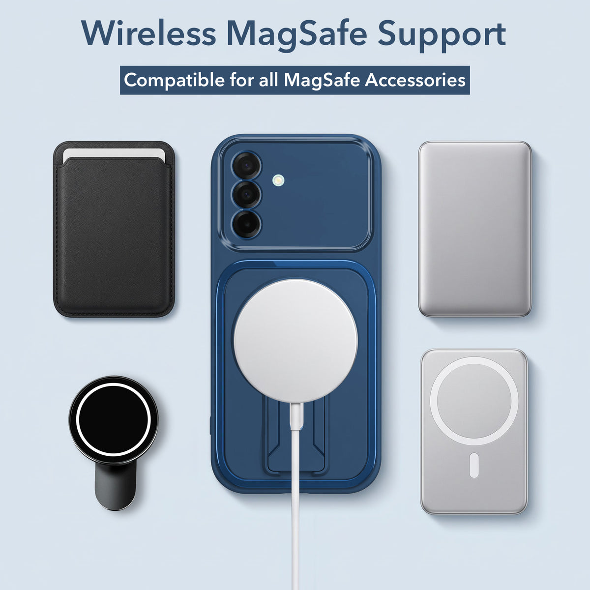 For Samsung Galaxy A26 5G Back Case Cover Metallic (Hybrid Armor Kickstand | MagSafe Compatible | Camera Protection Shockproof)