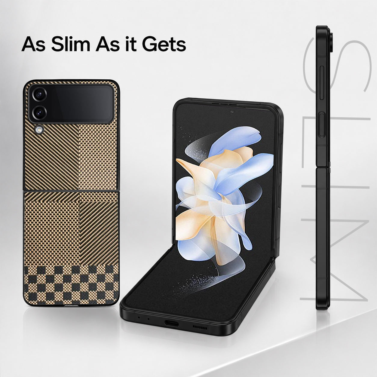 For Samsung Galaxy Z Flip 4 5G Back Flip Case Cover (Craft Printed Design | Hybrid Texture | Inside Microfiber Cloth)