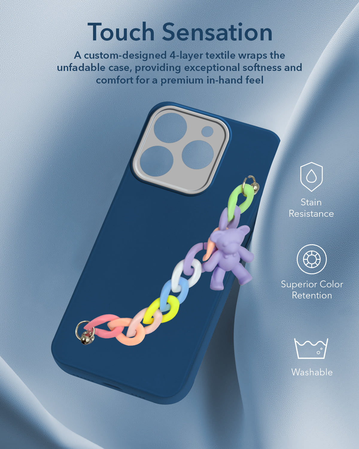 For Realme 15T | Realme Narzo 90 Back Cover Case (Wrist Hanging Chain | Teddy Bracelet Charms | Dual Color Matte Finish | Full Camera Protection | Sleek and Professional)