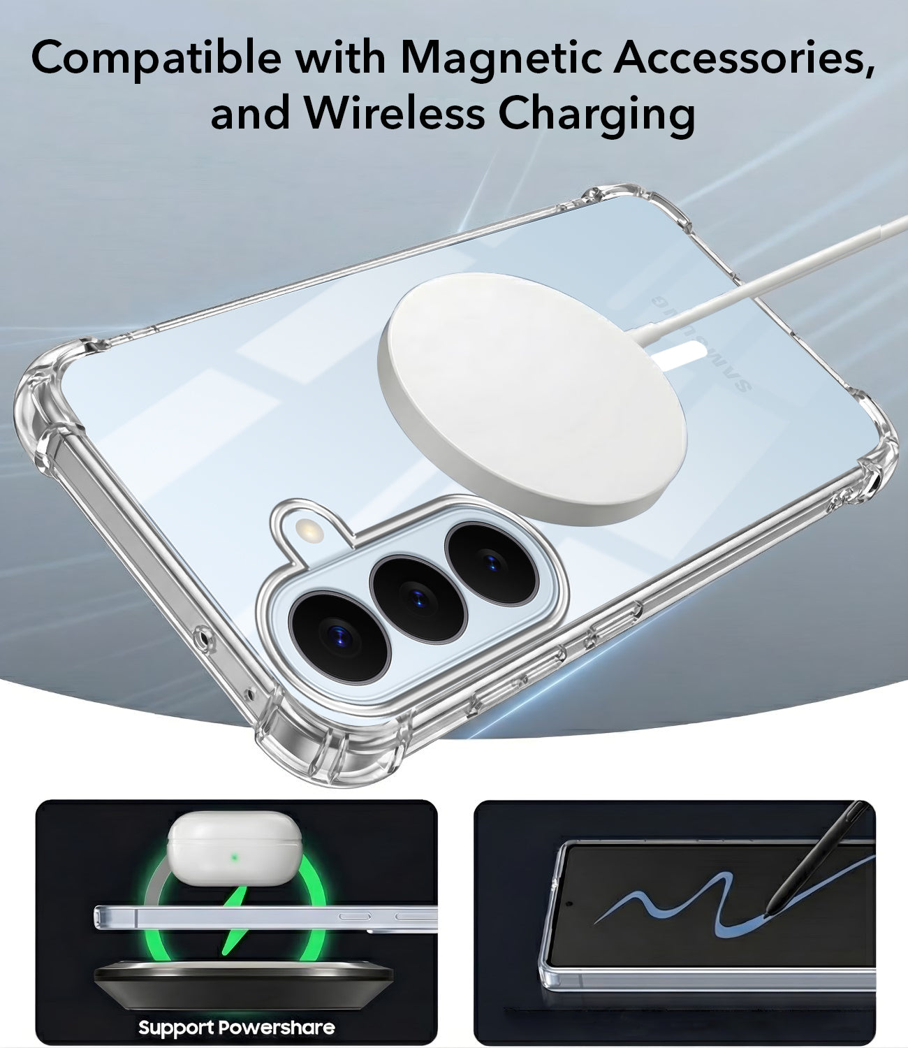 For Samsung Galaxy S26 5G Back Cover Shockproof Crystal-Clear (Magsafe Wireless Support | Drop & Camera Protection | Hard Polycarbonate)