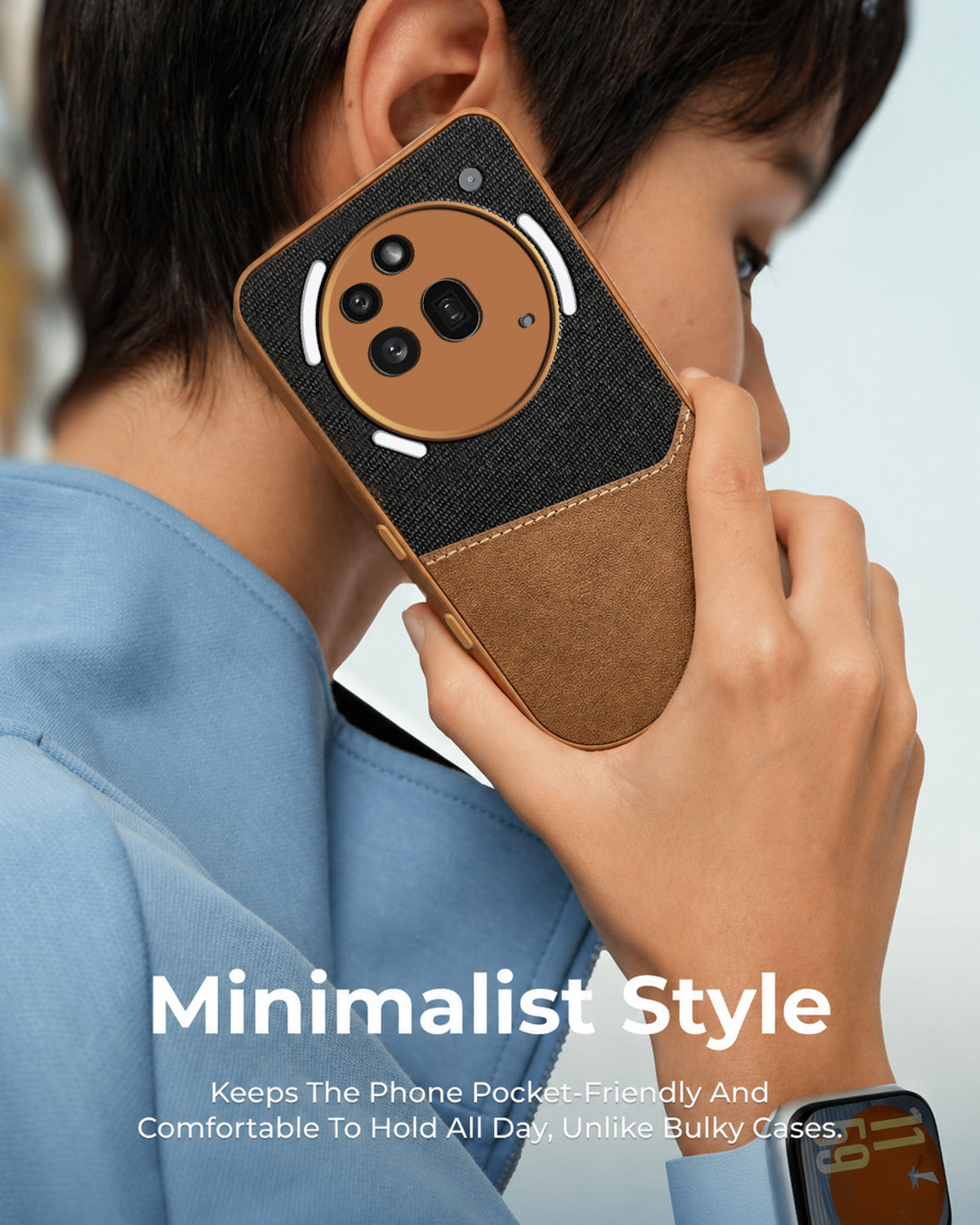 For Nothing Phone 3A Pro 5G Back Cover Case  (Dual PU Leather Stitch | Professional Minimalist | Soft and Flexible)