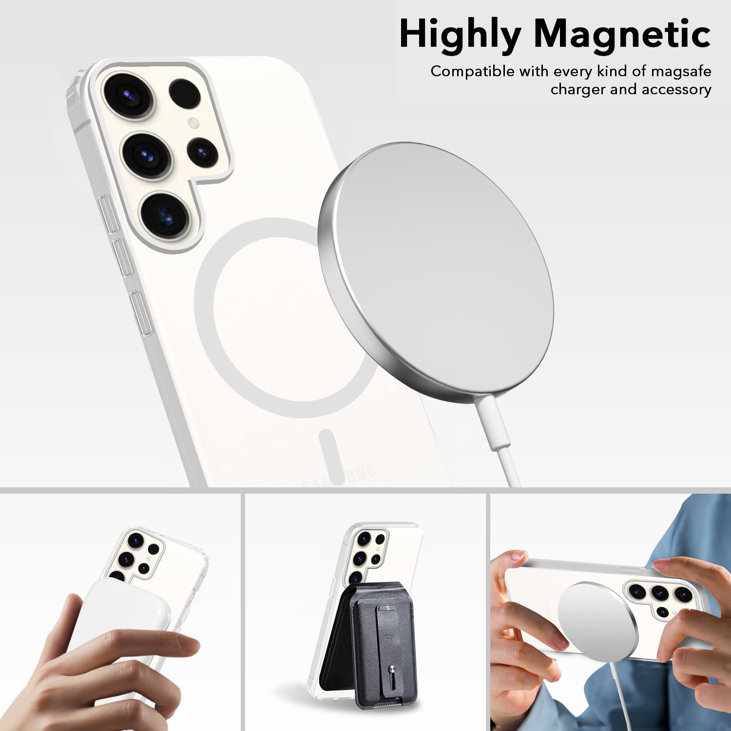 For Samsung Galaxy S23 Ultra Back Cover Case (Frosted Matte Feel | MagSafe Compatible Wireless Charging | Polycarbonate Material)