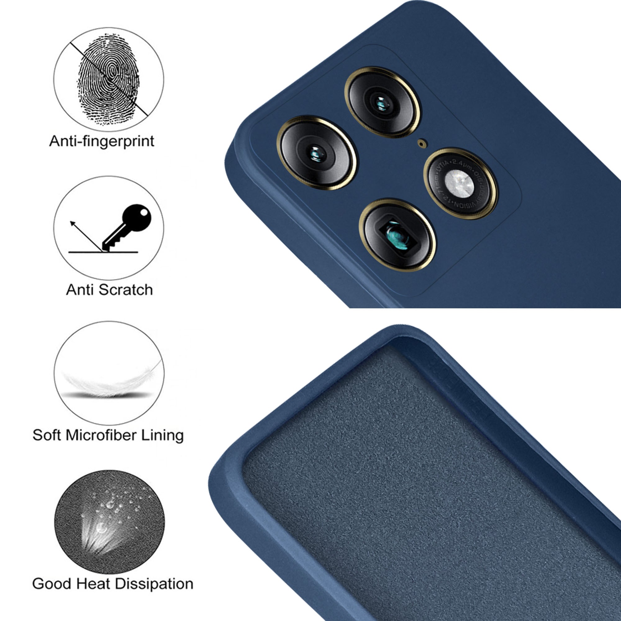 For Motorola Moto Signature 5G Back Cover Case (Matte Finish Silicone with Inside Fiber cloth)
