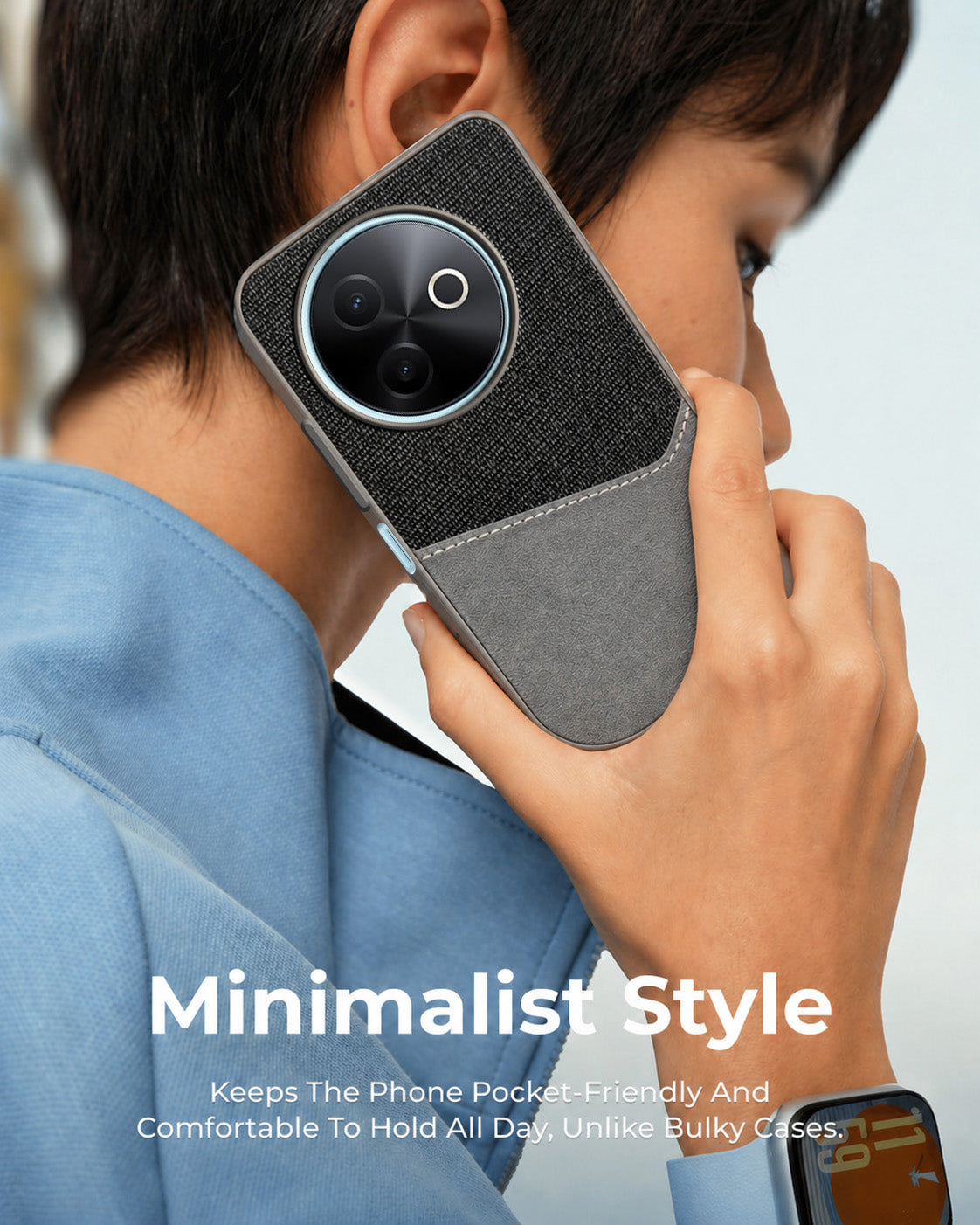 For Vivo Y39 Back Cover Case (Dual PU Leather Stitch | Professional Minimalist | Soft and Flexible)