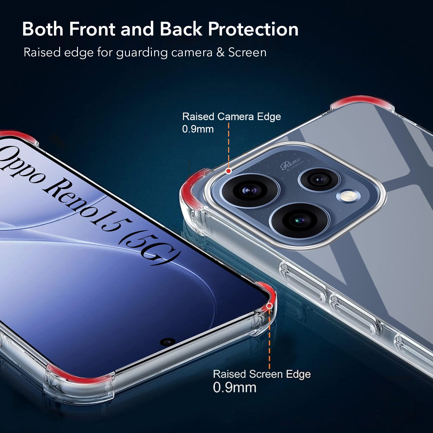 For Oppo Reno15 5G | Oppo Reno 15 5G Back Cover Shockproof Crystal-Clear (Drop & Camera Protection | Hard Polycarbonate)