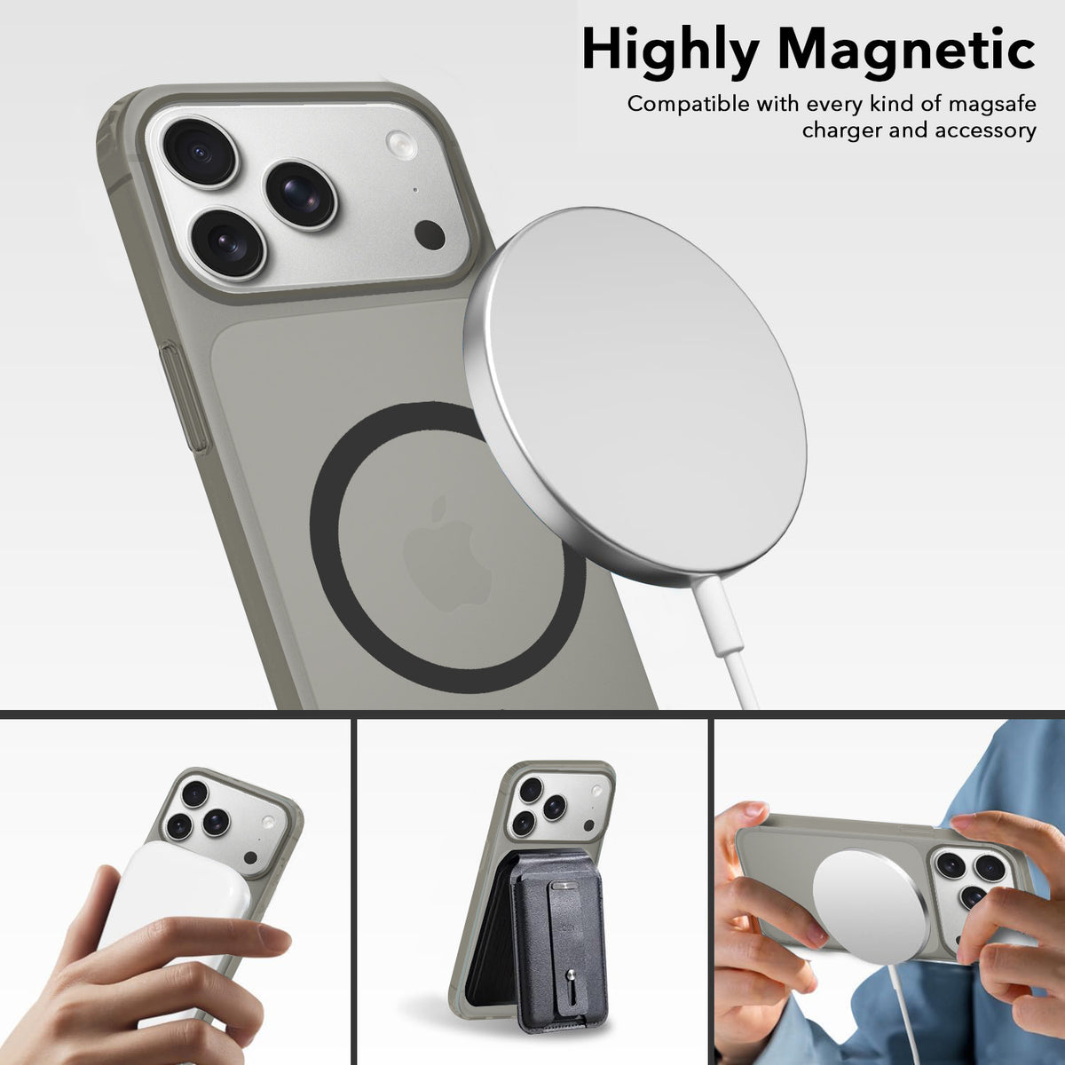 For iPhone 17 Pro | iPhone 18 Pro Back Cover Case (Frosted Matte Feel | MagSafe Compatible Wireless Charging)