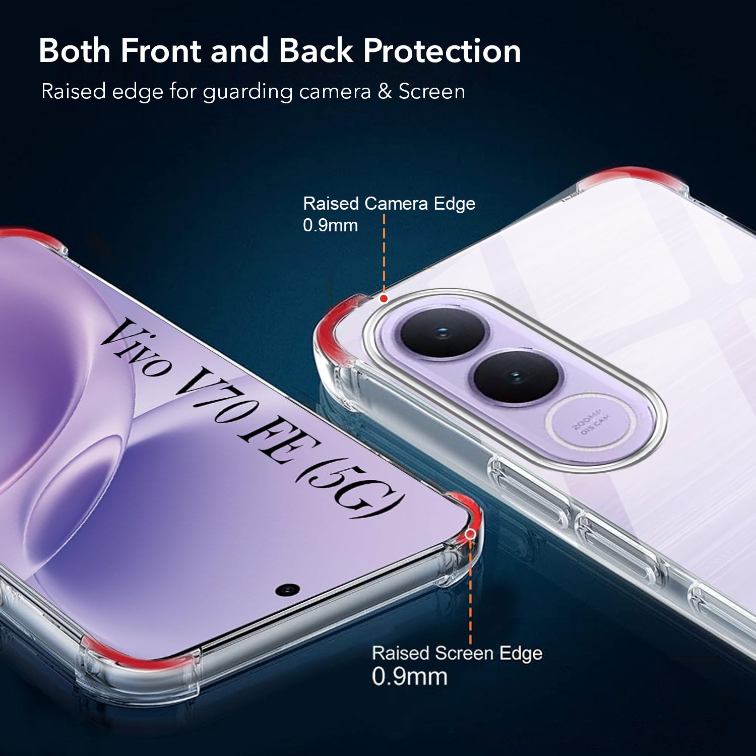 For Vivo V70 FE 5G Back Cover Shockproof Crystal-Clear (Drop & Camera Protection | Hard Polycarbonate)