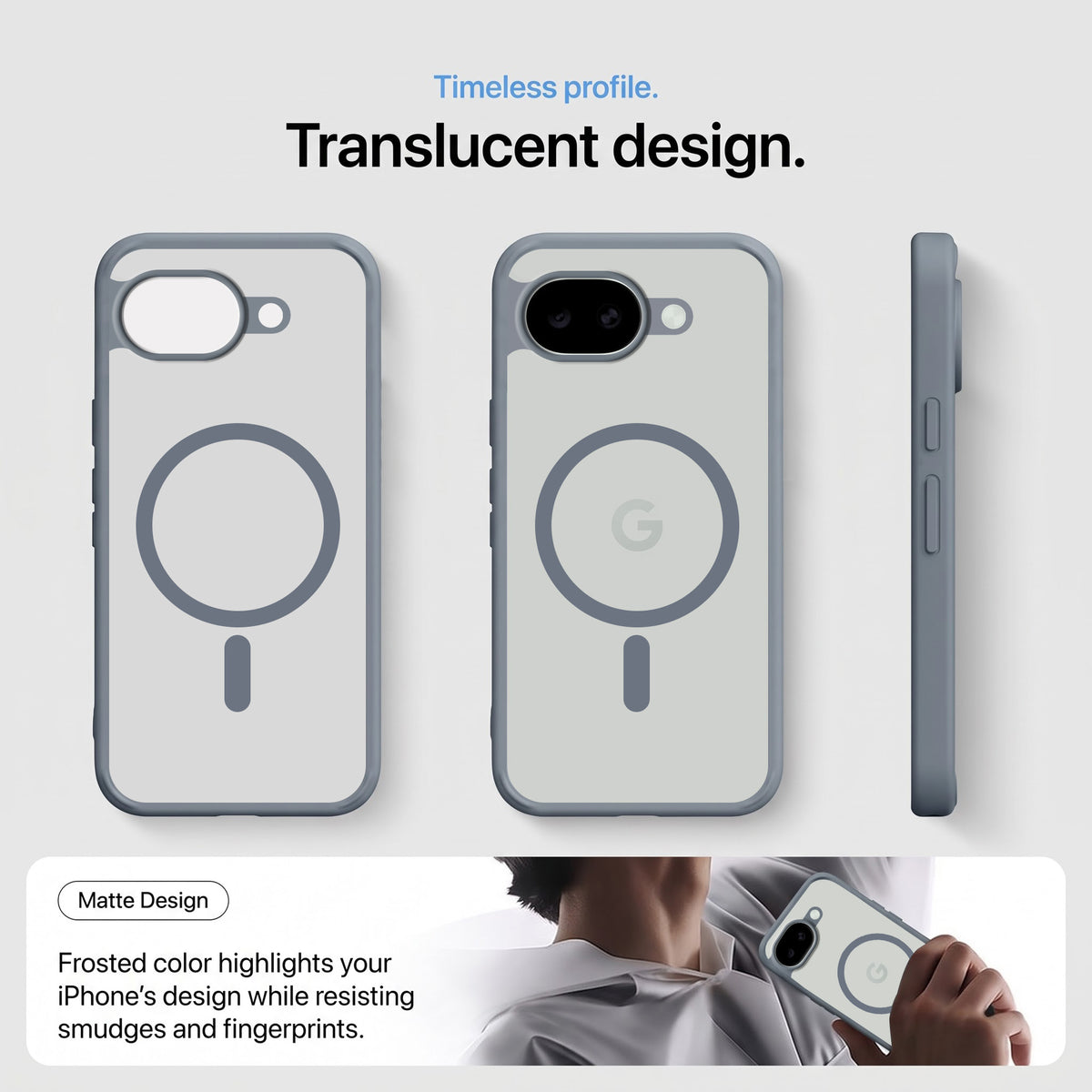 For Google Pixel 10a Matte Finish Back Case Cover (MagSafe Compatible | Translucent Soft Touch | Slim and Unbreakable)