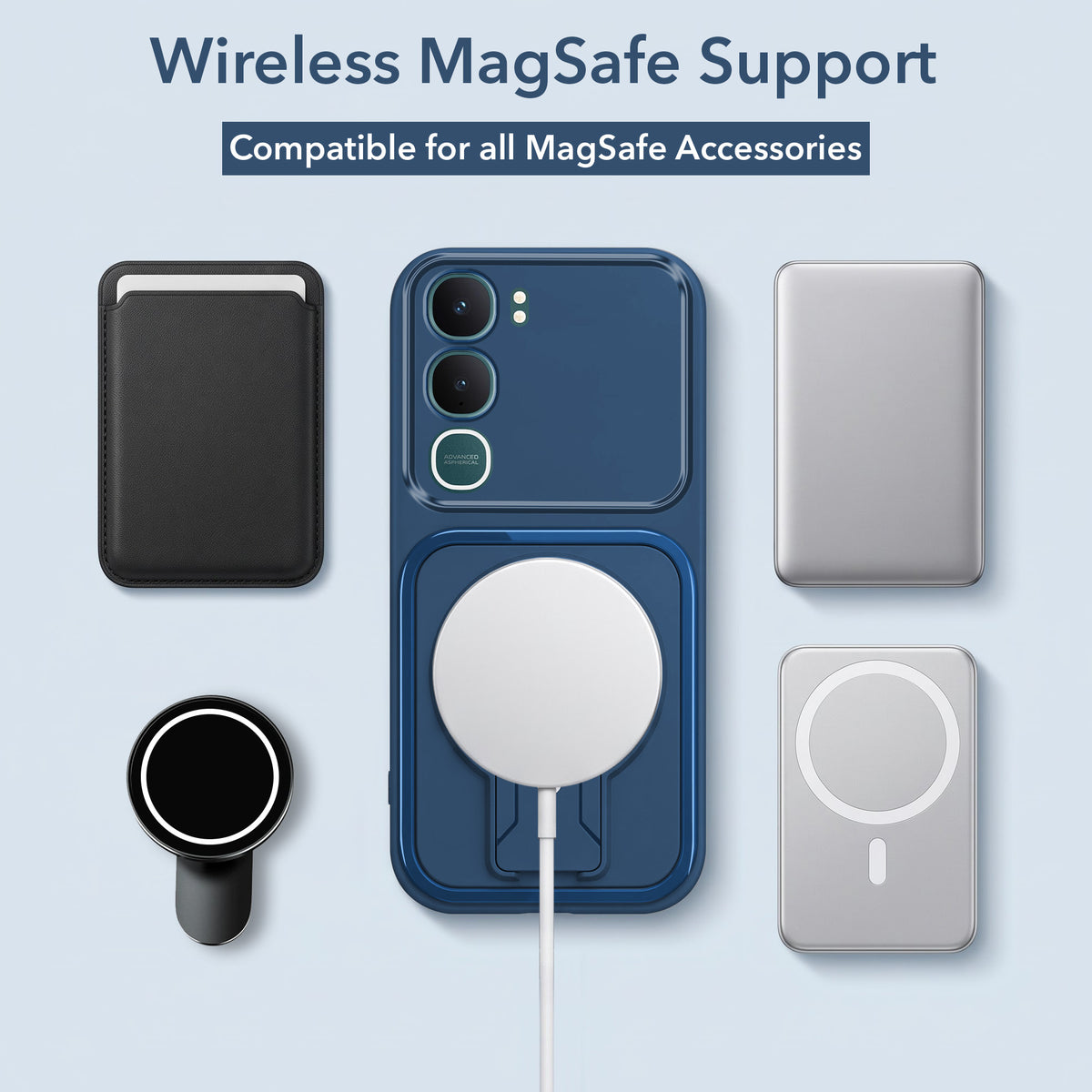 For Vivo Y31 5G Back Case Cover Metallic (Hybrid Armor Kickstand | MagSafe Compatible | Camera Protection Shockproof)