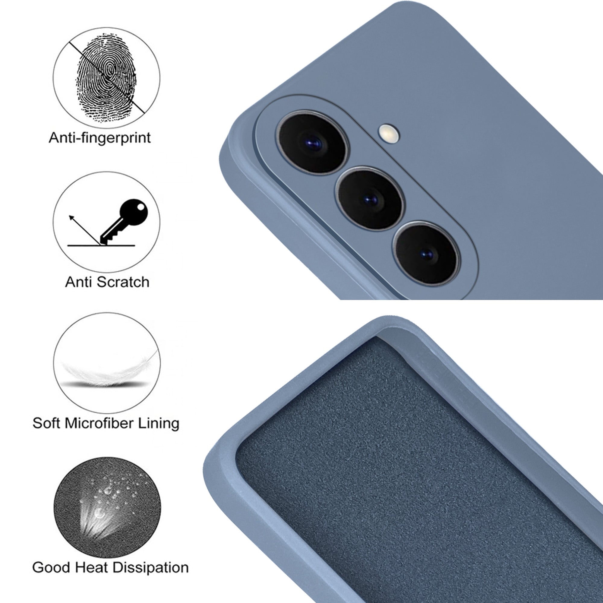 For Samsung Galaxy S26 5G Back Cover Case (Matte Finish Silicone with Inside Fiber cloth)