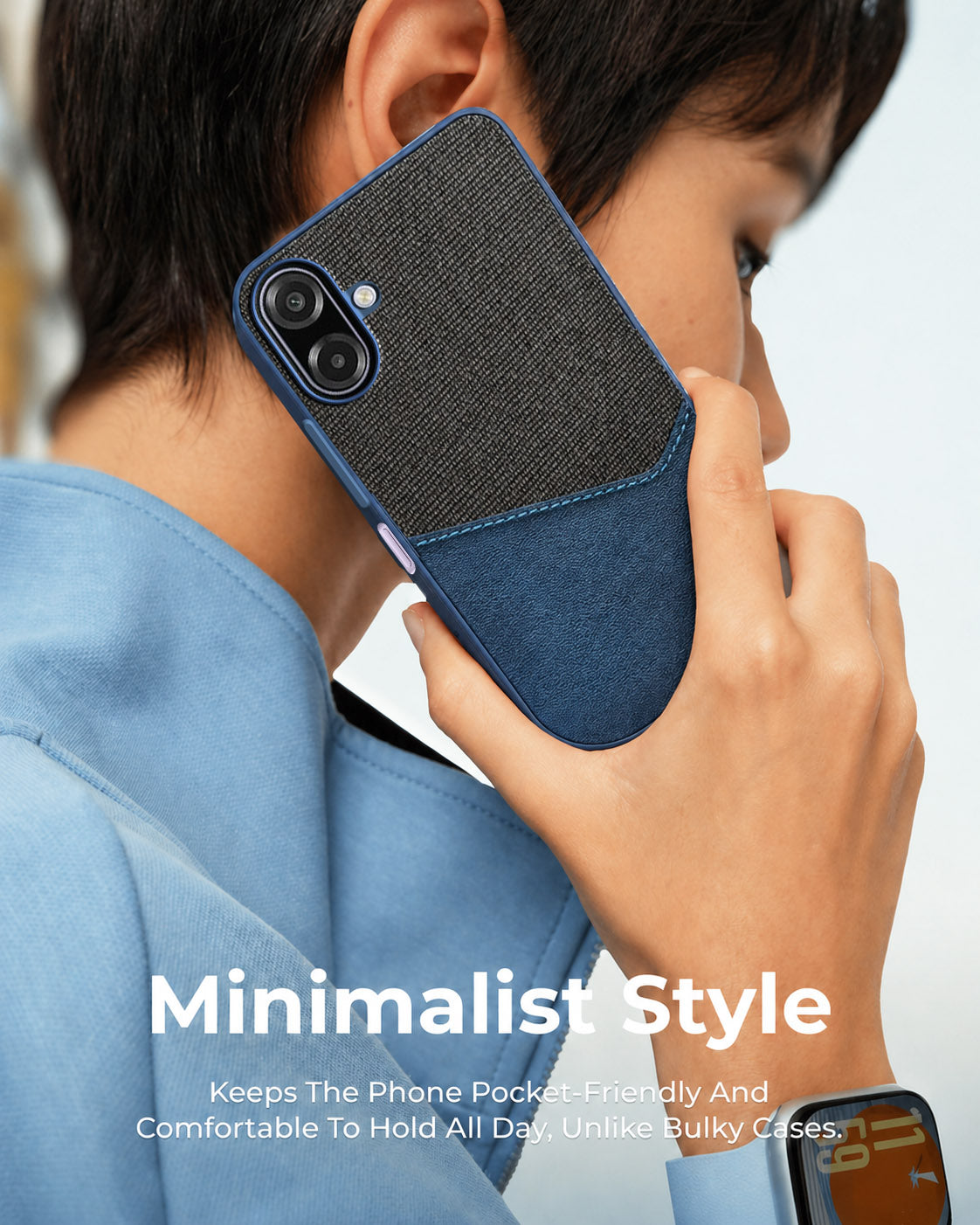 For Samsung Galaxy A07 4G Back Cover Case (Dual PU Leather Stitch | Professional Minimalist | Soft and Flexible)