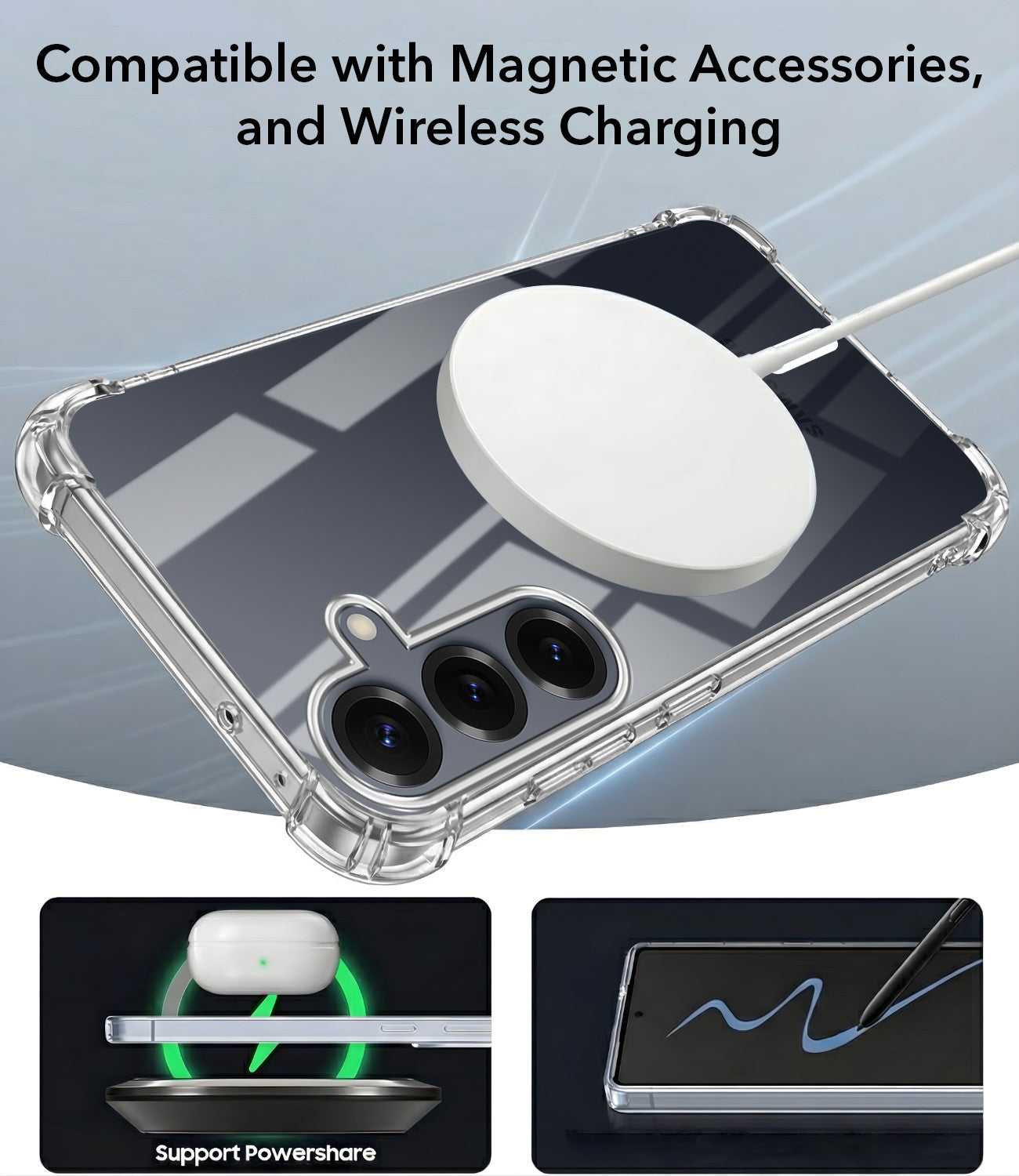 For Samsung Galaxy S25 Plus Back Cover Shockproof Crystal-Clear (Magsafe Wireless Support | Drop & Camera Protection | Hard Polycarbonate)