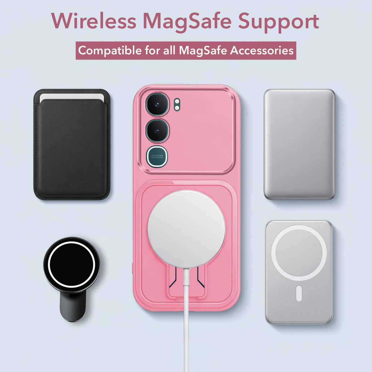 For Vivo Y31 5G Back Case Cover Metallic (Hybrid Armor Kickstand | MagSafe Compatible | Camera Protection Shockproof)