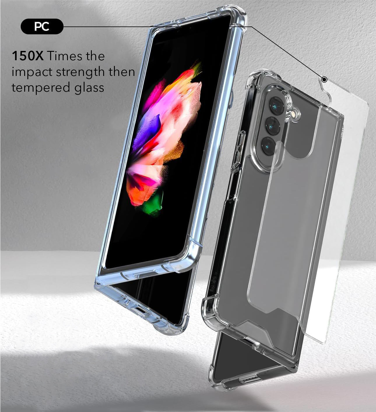 For Samsung Galaxy Z Fold5 5G Back Cover (Shockproof Crystal Clear Case |  Drop & Camera Protection | Hard Polycarbonate)
