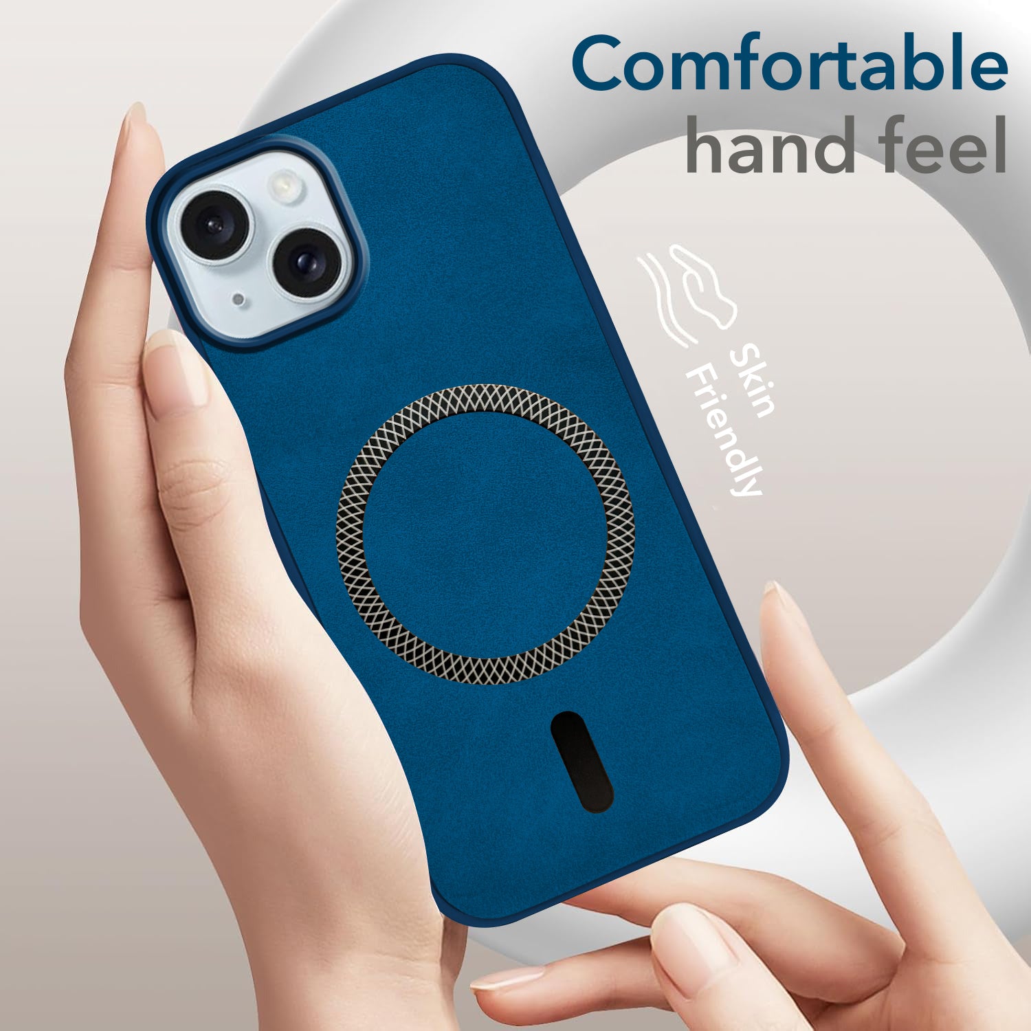 For Apple iPhone 15 Back Cover Case Leather Finish (MagSafe Compatible Wireless Charging | Soft Touch | Camera Bump Protection)