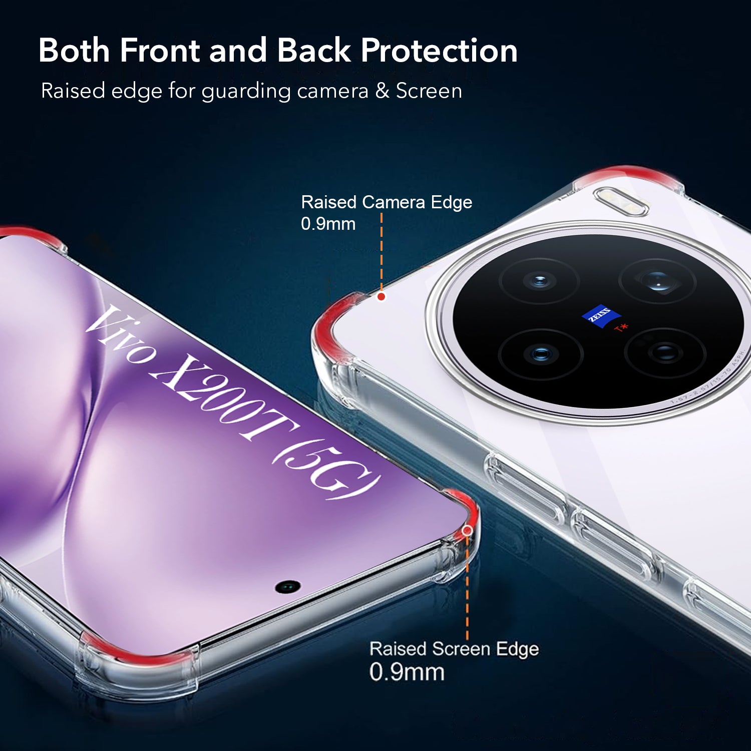 For Vivo X200T Shockproof Crystal-Clear Back Cover (Drop & Camera Protection | Hard Polycarbonate)