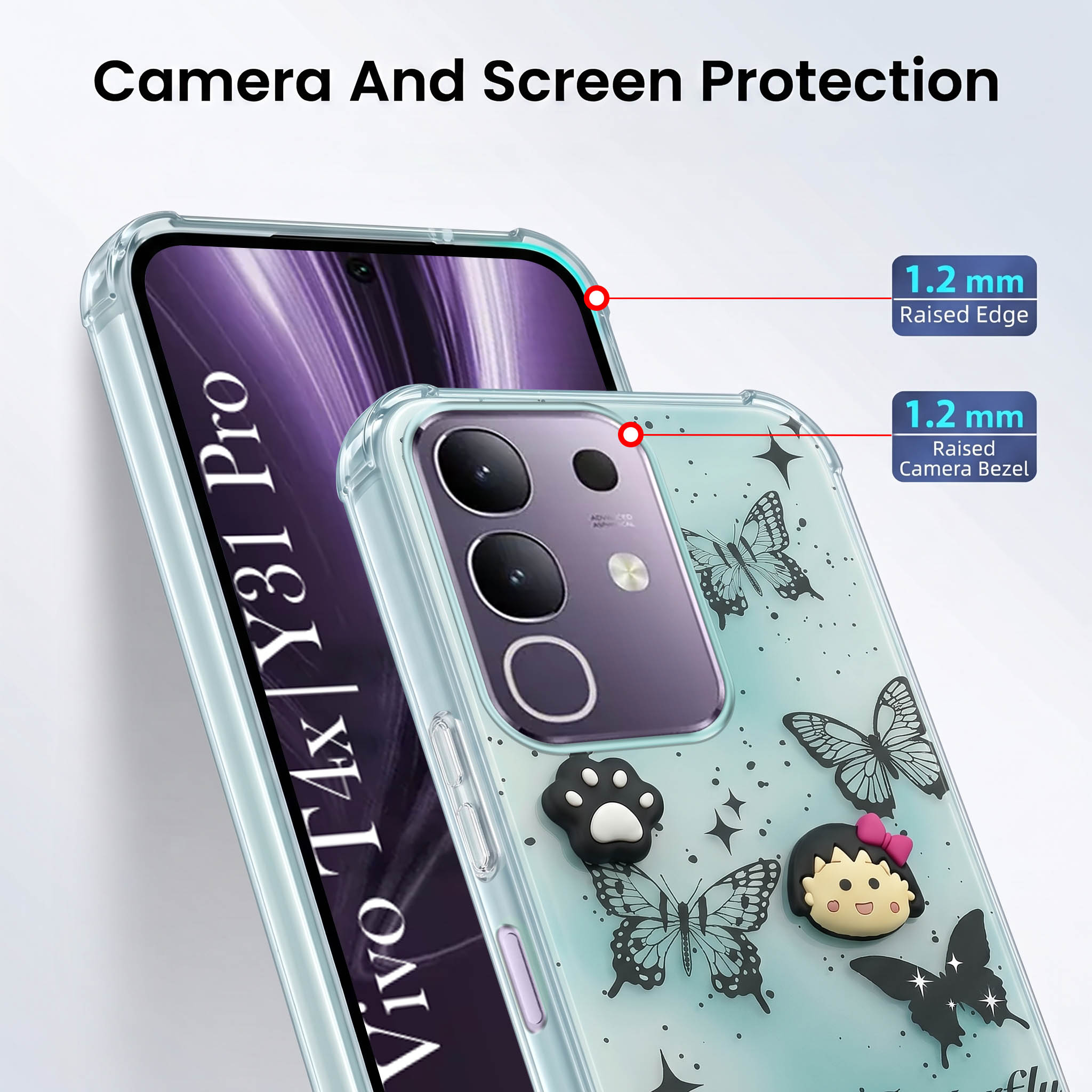 For Vivo T4x | Vivo Y31 Pro Back Cover Case (3D Cute Cartoons | Hard Back Side Soft | Matte Premium Finish | HD Printing)