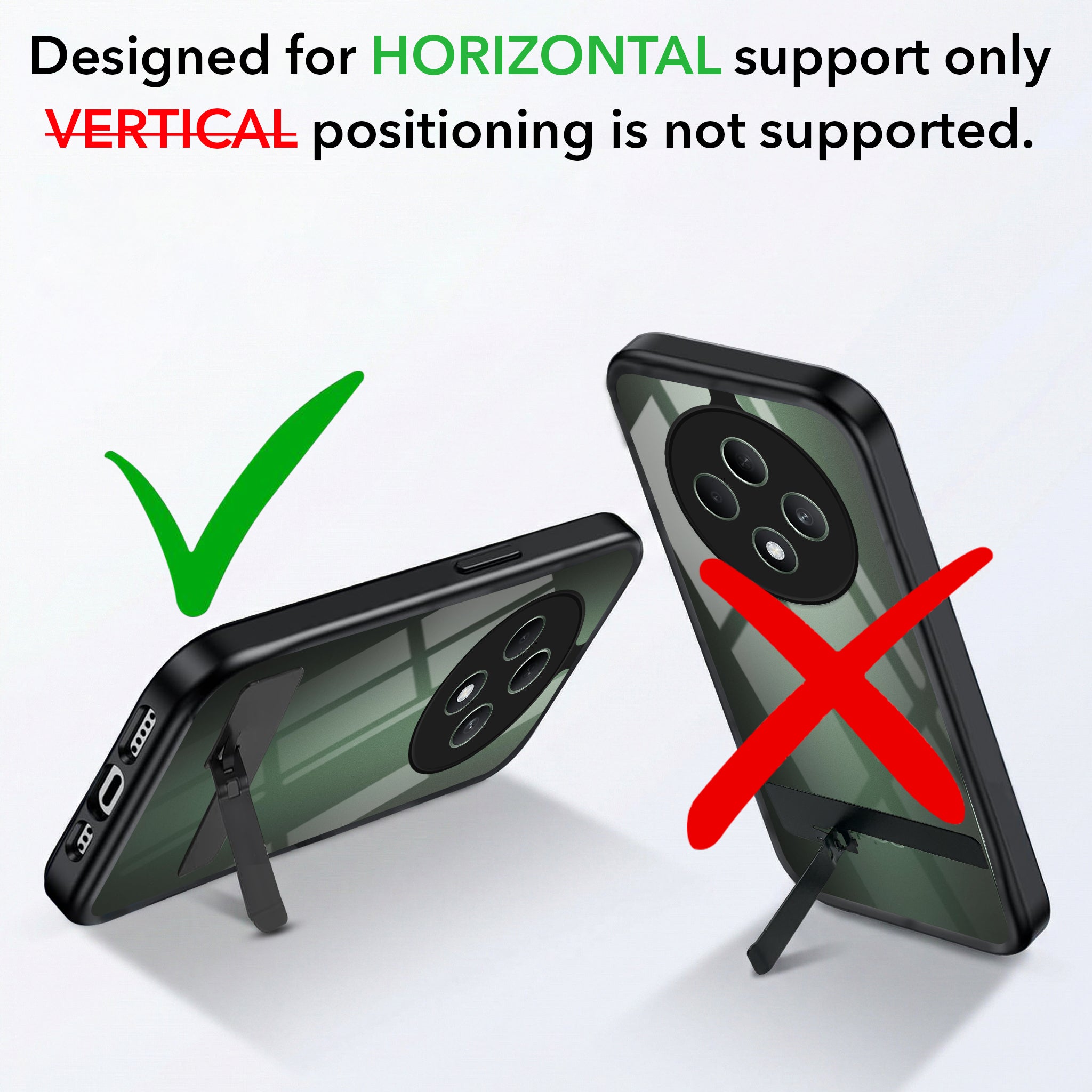 For Oppo Reno 12F Back Cover Case (Built-in Stand | Lifetime Anti Yellow | Kickstand Shockproof | Camera Protection | MagSafe Compatible)