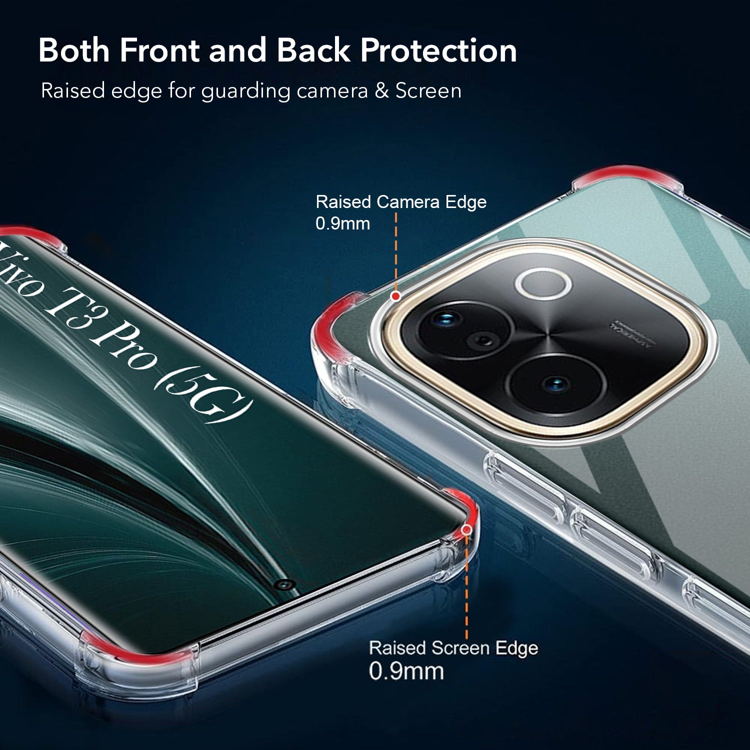 For Vivo T3 Pro Back Cover Shockproof Crystal-Clear (Drop & Camera Protection | Hard Polycarbonate)