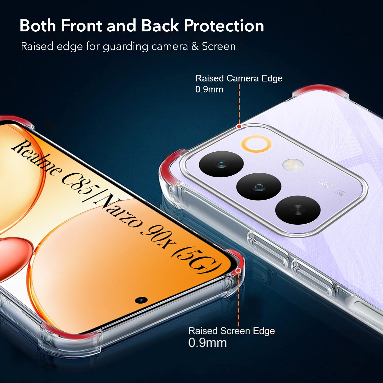 For Realme C85 5G | Realme Narzo 90x Back Cover Shockproof Crystal-Clear (Drop & Camera Protection | Hard Polycarbonate)