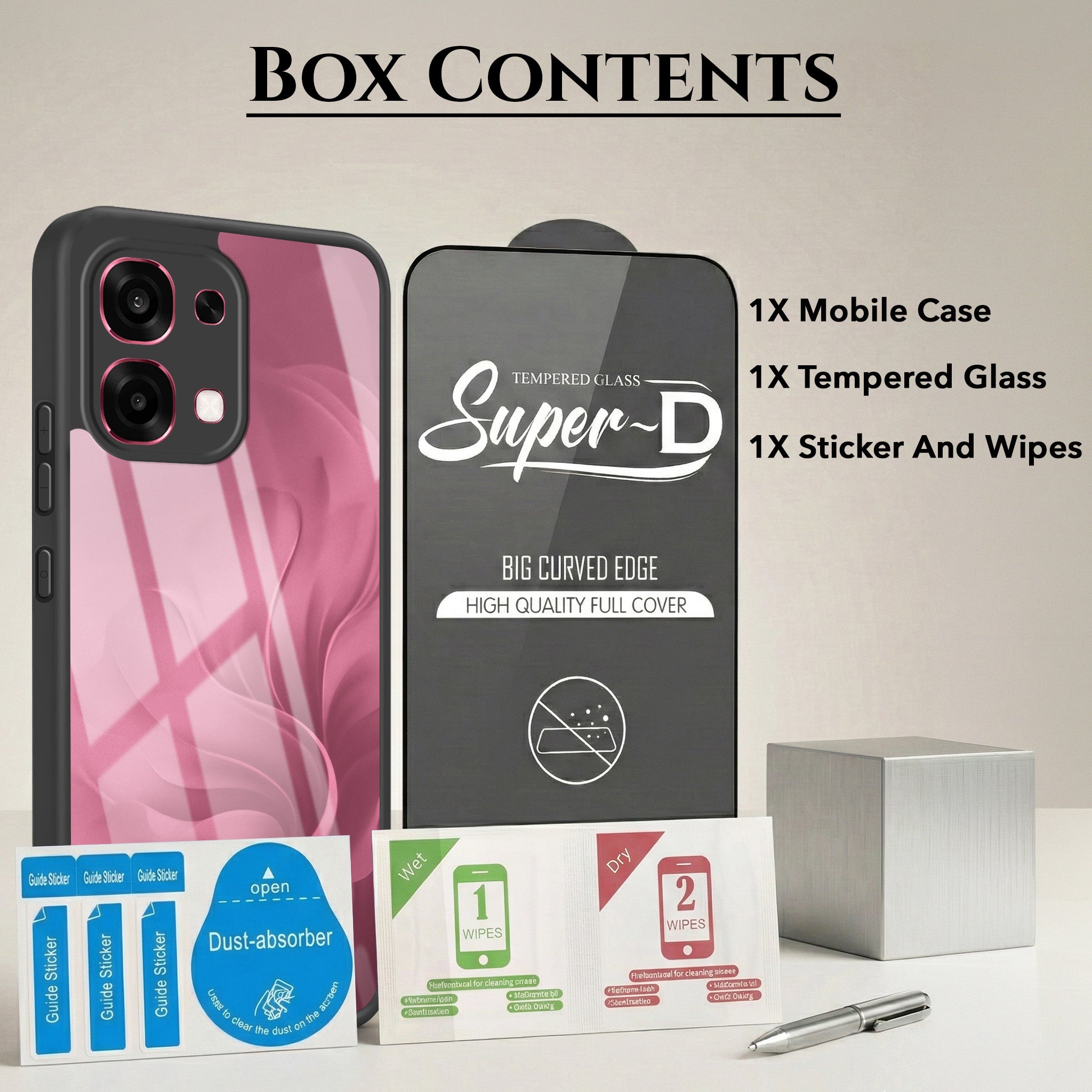 For Oppo F31 5G | Oppo F33 5G Combo with Back Cover and 9H Tempered Glass (Lifetime Anti-Yellow | Crystal Clear Shockproof | Oleophobic Coating Screen Glass)