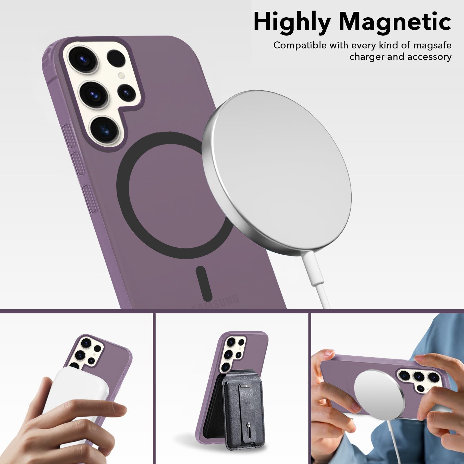 For Samsung Galaxy S23 Ultra Back Cover Case (Frosted Matte Feel | MagSafe Compatible Wireless Charging | Polycarbonate Material)