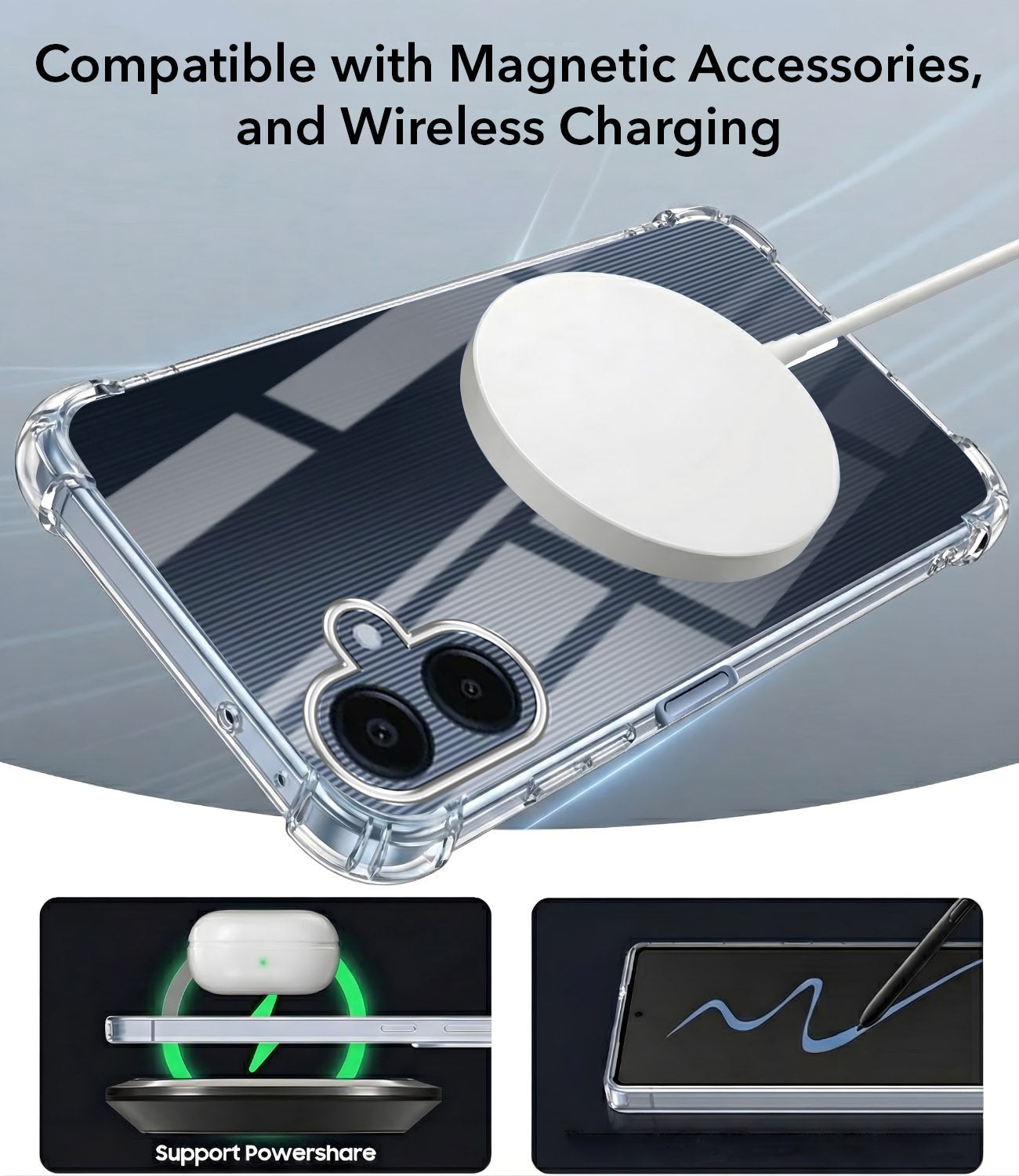 For Samsung Galaxy A06 Back Cover Shockproof Crystal-Clear (Magsafe Wireless Support | Drop & Camera Protection | Hard Polycarbonate)