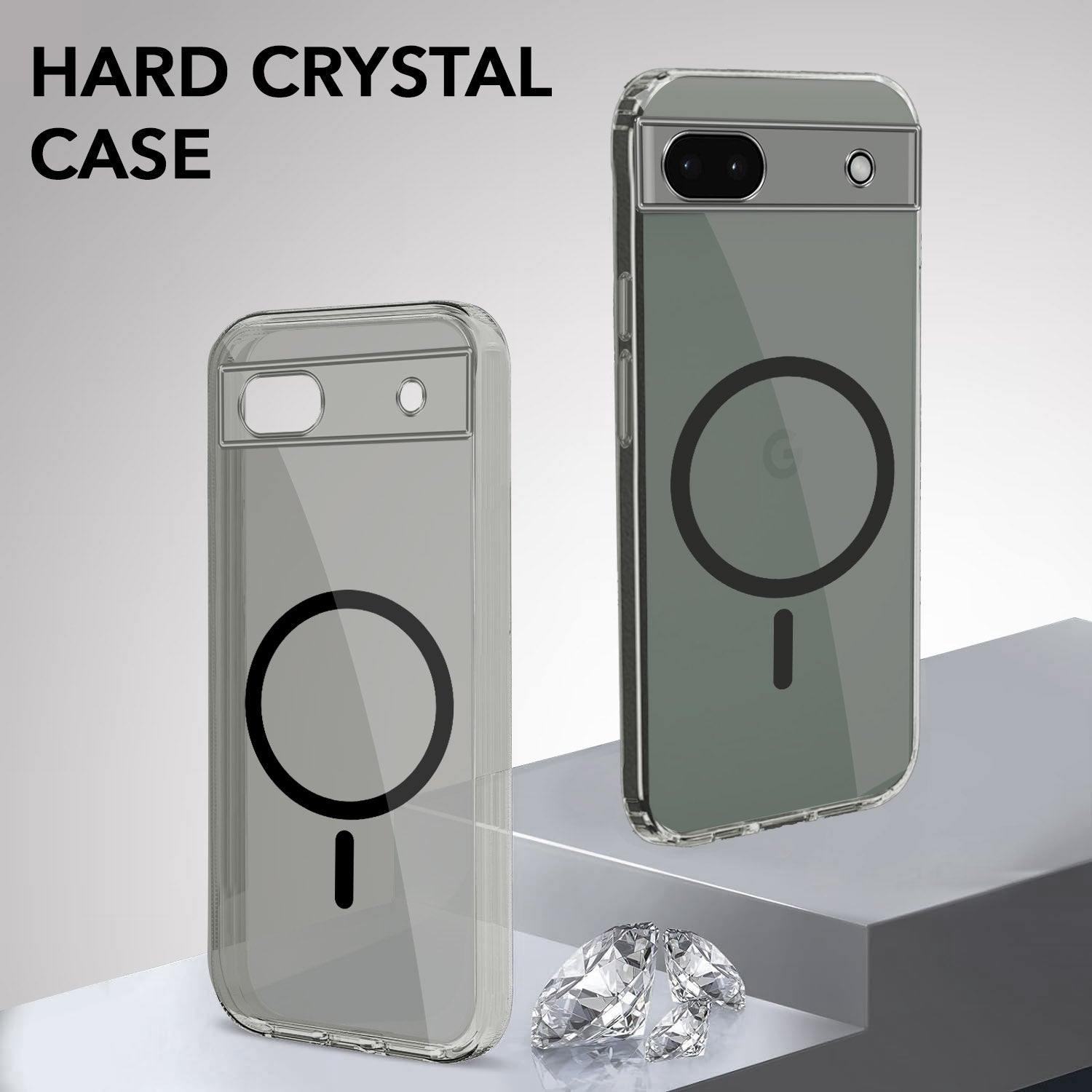 For Google Pixel 6a Back Cover Case Lifetime Anti-Yellow MagSafe Compatible Clear (Sleek Hard Crystal | Shockproof and Camera Protection)