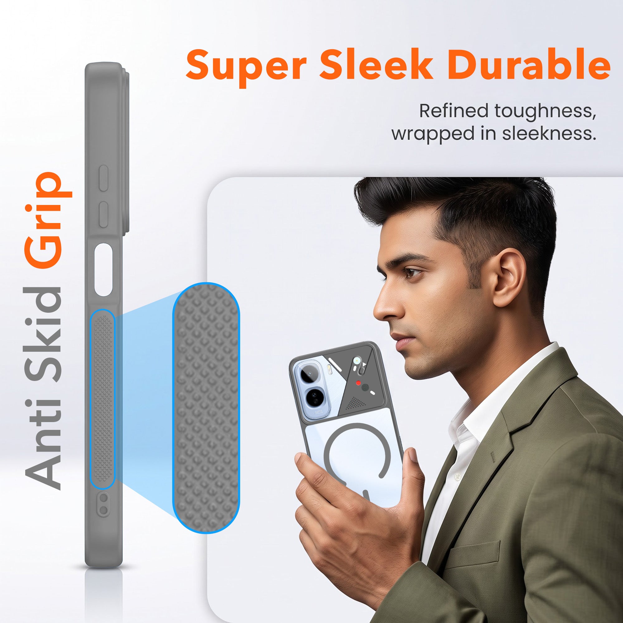 For Vivo T5 Pro 5G Back Cover Case Lifetime Anti-Yellow Clear (Camera Protection | Side Grip | Wireless MagSafe Compatible)