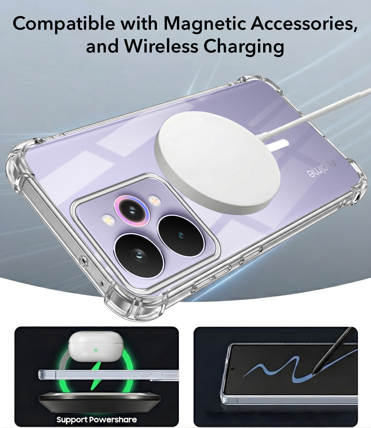 For Realme 15 Pro Back Cover Shockproof Crystal-Clear (Magsafe Wireless Support | Drop & Camera Protection | Hard Polycarbonate)