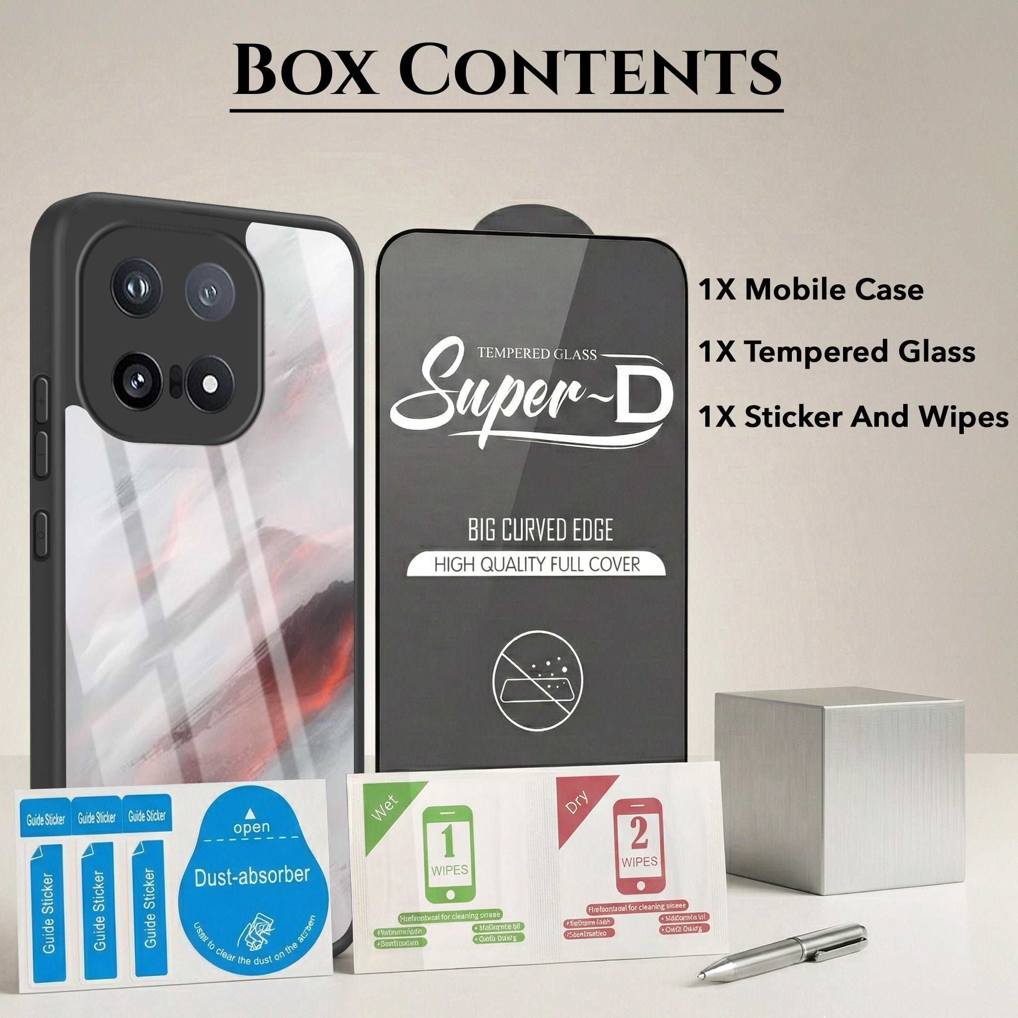 For Vivo iQOO 15 5G Combo with Back Cover and 9H Tempered Glass (Lifetime Anti-Yellow | Crystal Clear Shockproof | Oleophobic Coating Screen Glass)