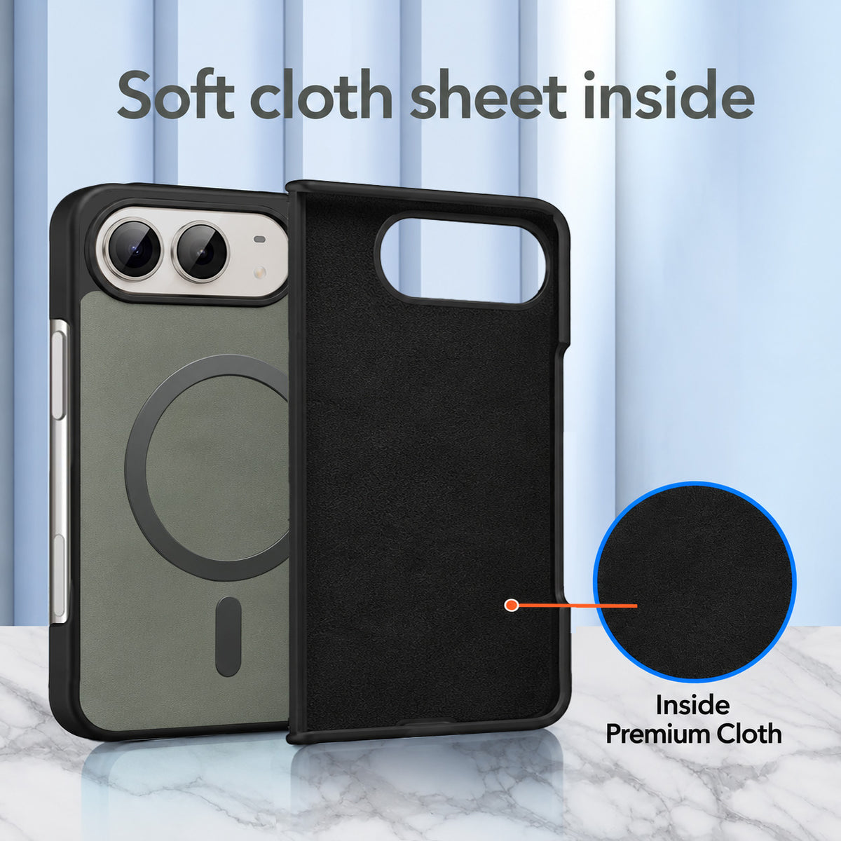 For Apple iPhone Duo Back Cover Case Leather Finish (MagSafe Wireless Charging Compatible | Inside Microfiber Cloth)