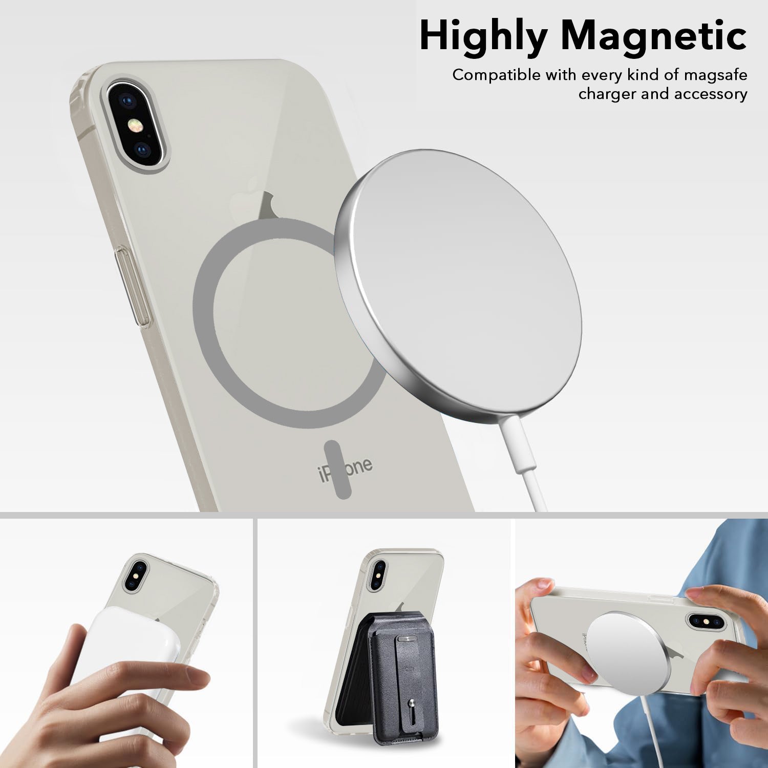 For Apple iPhone Xs Back Cover Case (Frosted Matte Feel | MagSafe Compatible Wireless Charging | Polycarbonate Material)
