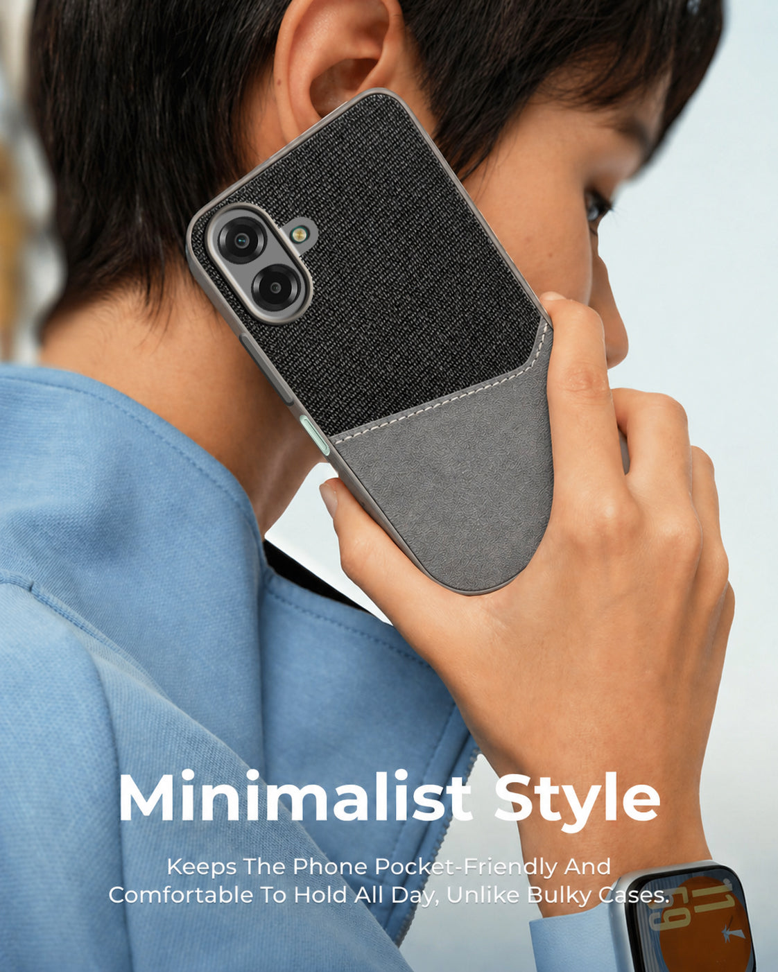For Samsung Galaxy M07 | Samsung Galaxy F07 Back Cover Case (Dual PU Leather Stitch | Professional Minimalist | Soft and Flexible)