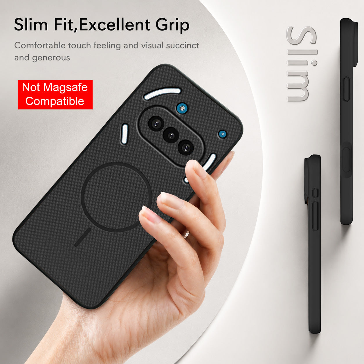 For Nothing Phone 3A Back Cover Case PU Leather (Texture Grip Design | Professional Minimalist | Camera Protection | Soft and Flexible)