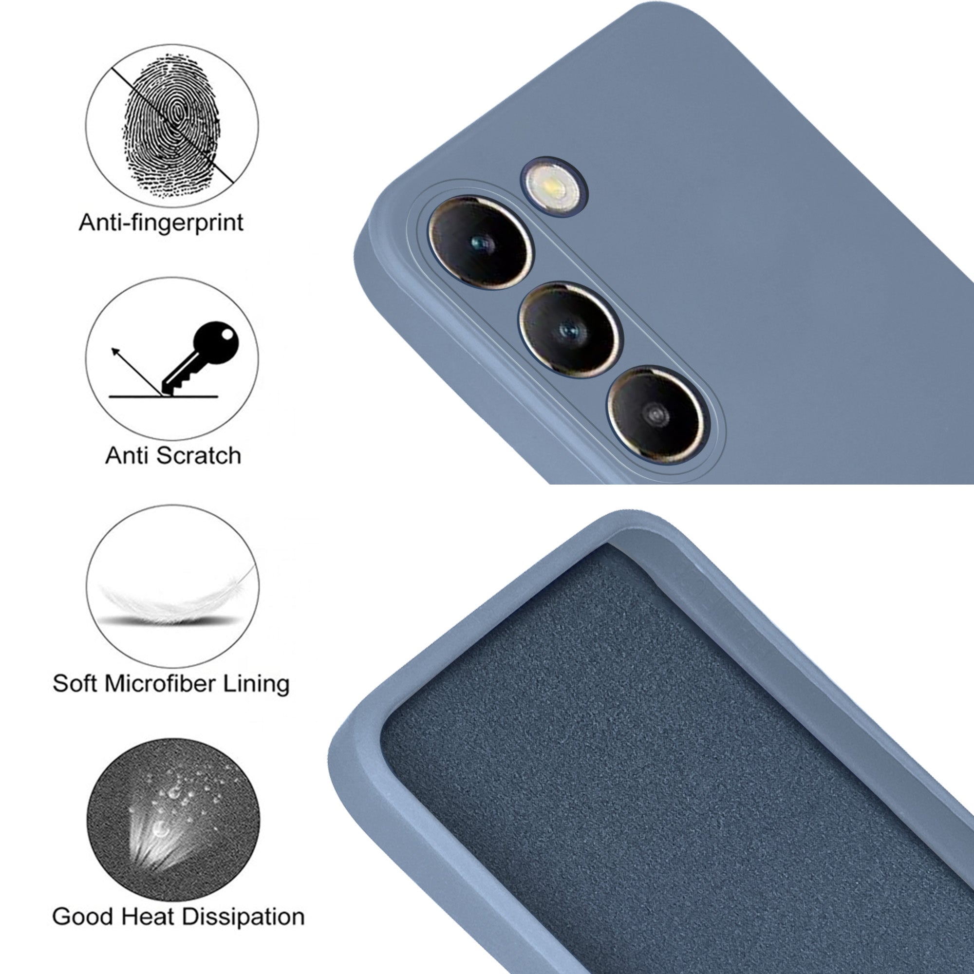 For Vivo T3 5G Back Cover Case (Matte Finish Silicone with Inside Fiber Cloth)