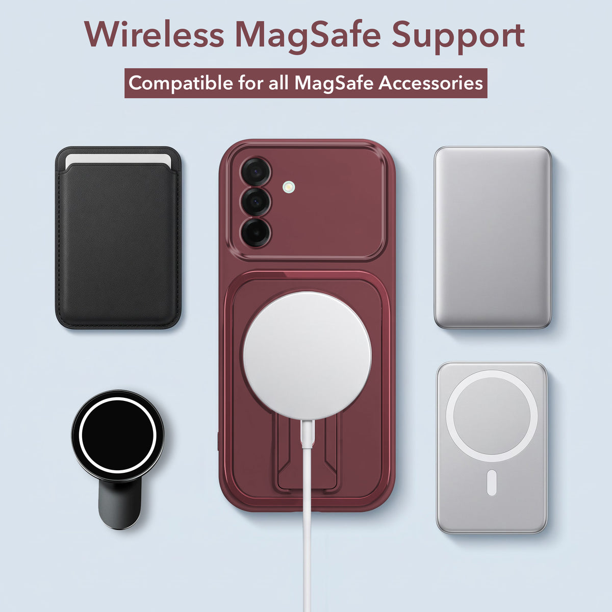 For Samsung Galaxy A26 5G Back Case Cover Metallic (Hybrid Armor Kickstand | MagSafe Compatible | Camera Protection Shockproof)