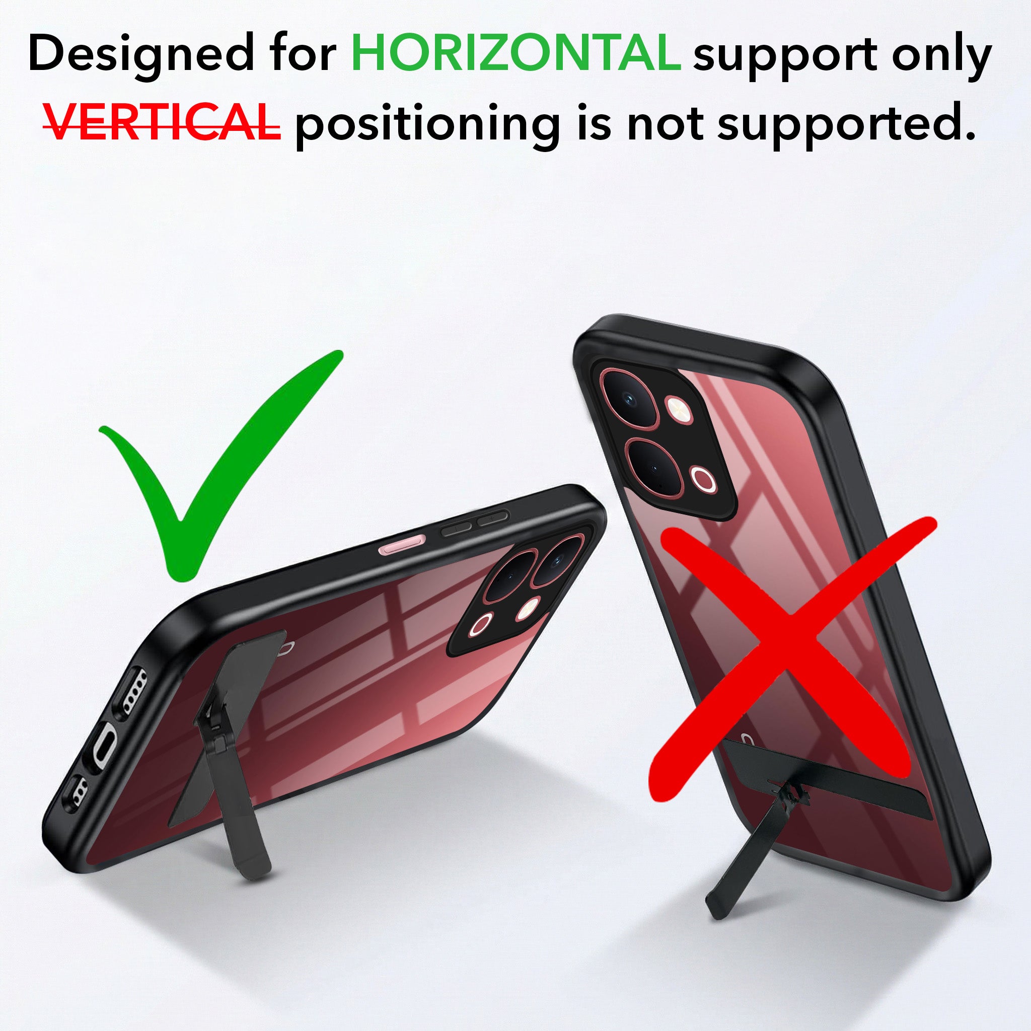 For Vivo Y51 Pro 5G | Vivo T5x Back Cover Case (Built-in Stand | Lifetime Anti Yellow | Kickstand Shockproof | Camera Protection | MagSafe Compatible)