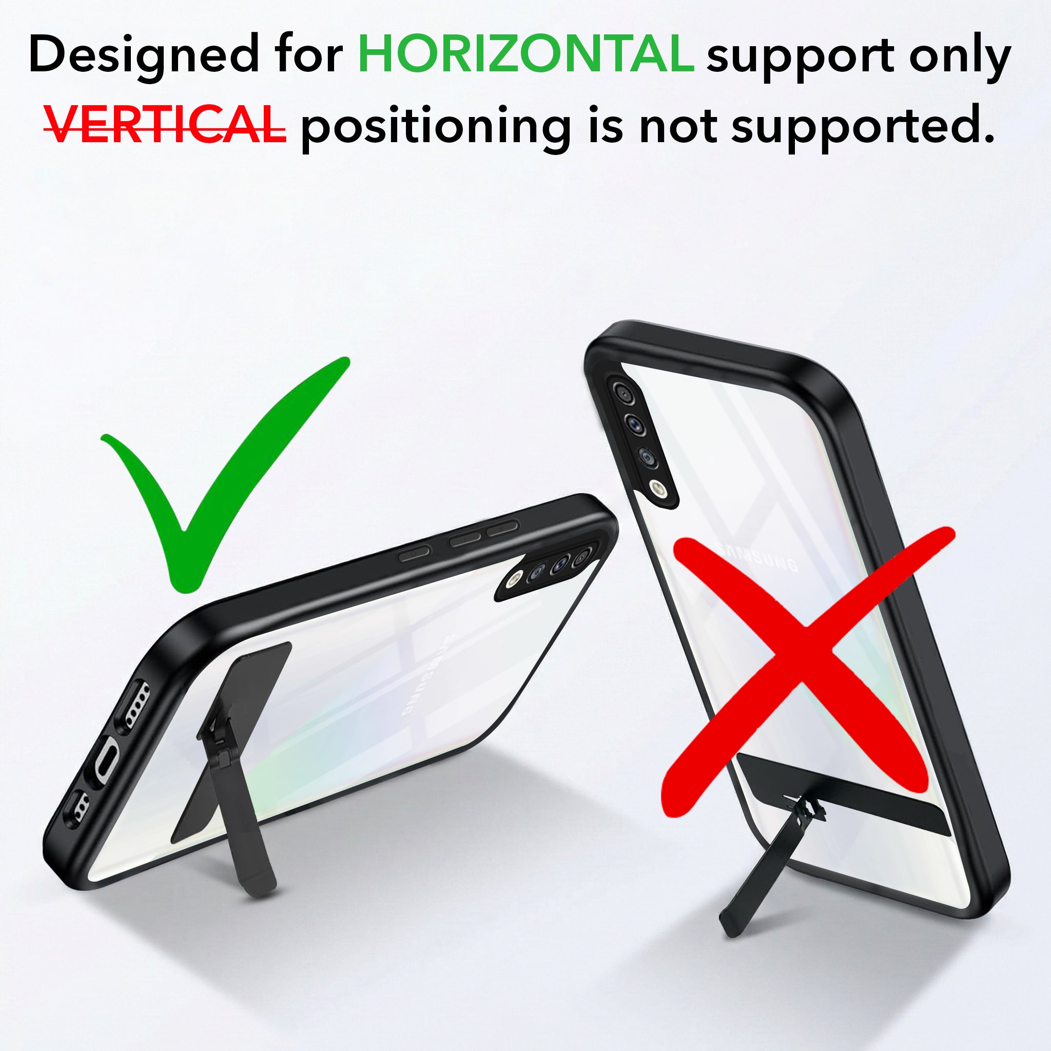 For Samsung Galaxy A30s Back Cover Case (Built-in Stand | Lifetime Anti Yellow | Kickstand Shockproof | Camera Protection | MagSafe Compatible)