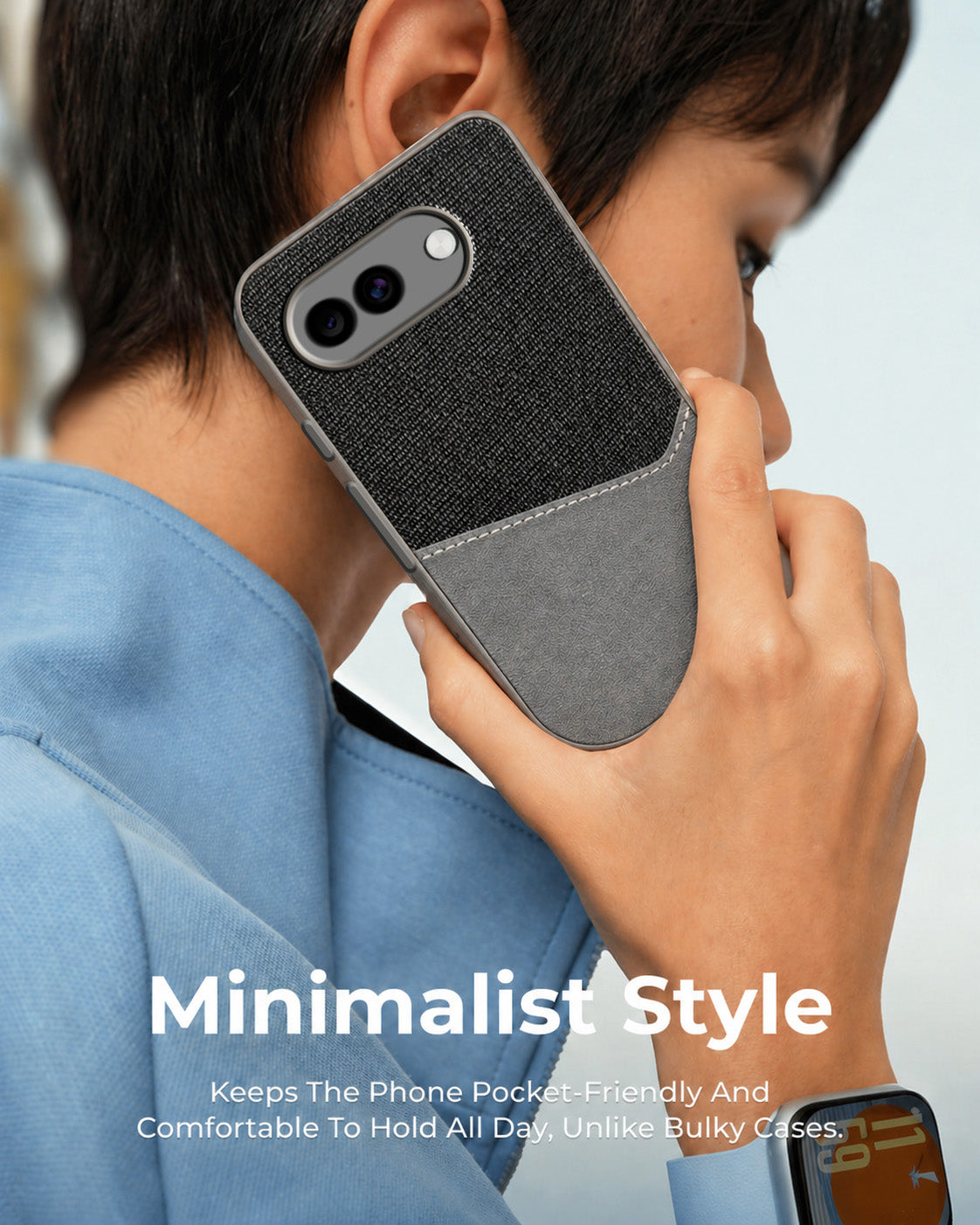 For Google Pixel 10a Back Cover Case (Dual PU Leather Stitch | Professional Minimalist | Soft and Flexible)