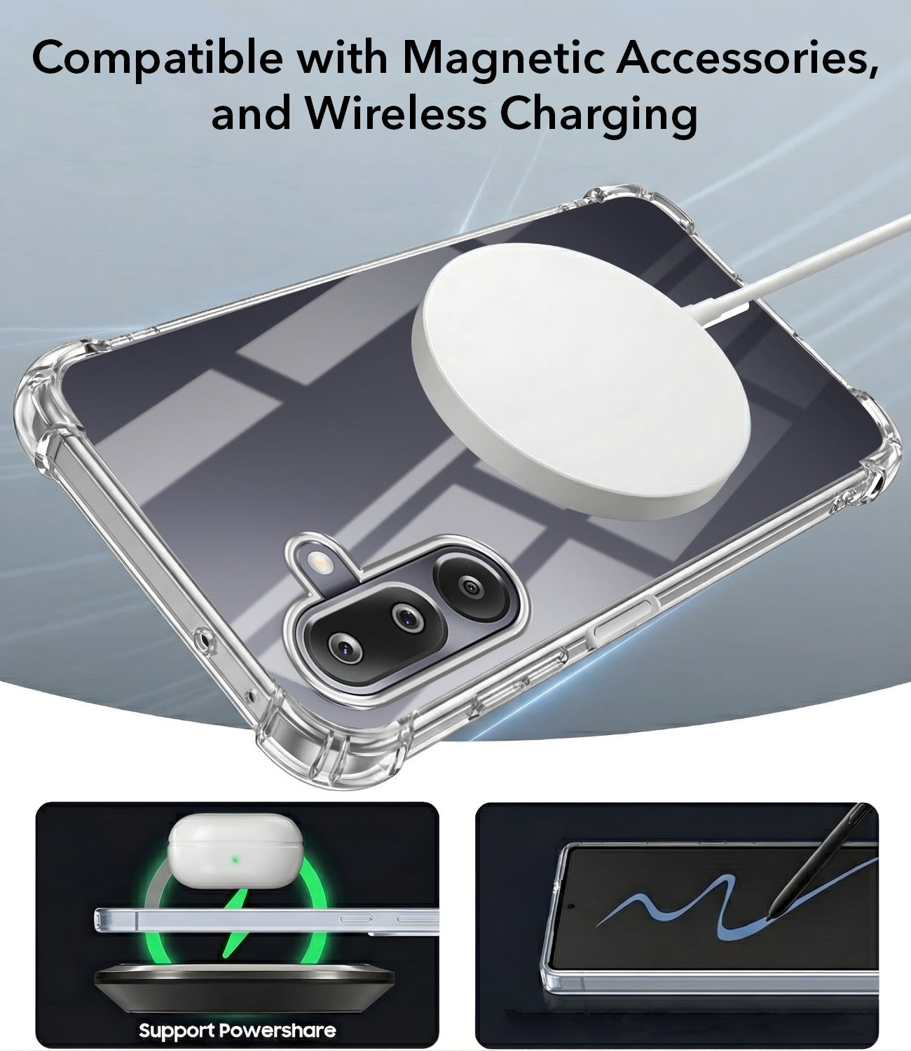 For Samsung Galaxy M36 | Samsung Galaxy F36 Back Cover Shockproof Crystal-Clear (Magsafe Wireless Support | Drop & Camera Protection | Hard Polycarbonate)