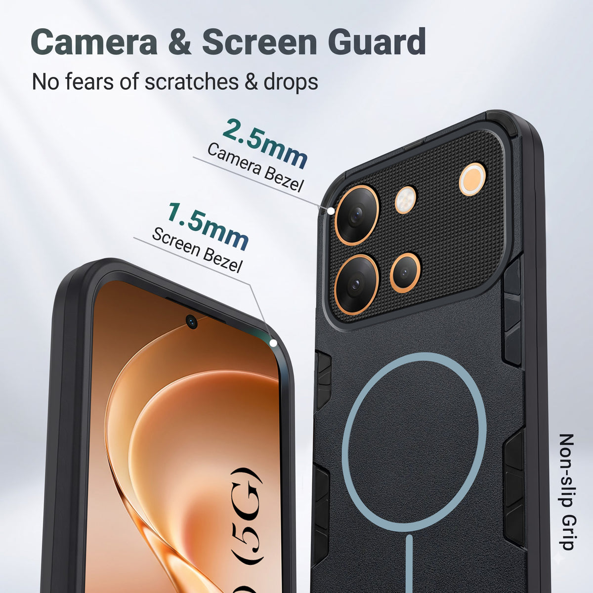 For Vivo V80 5G Back Cover Case (Slim Hybrid Armor | Shockproof Camera Protection | Rugged Dual Layer)