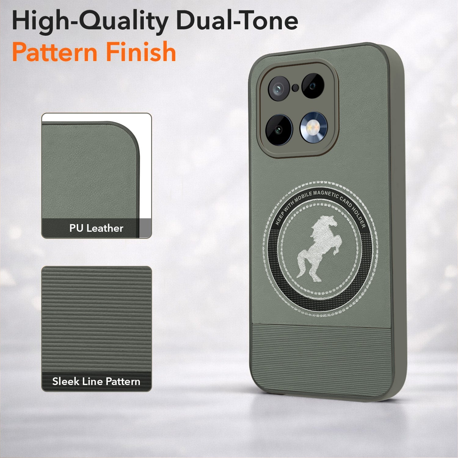 For Realme 16 Pro Back Cover Case PU Leather Finish (Professional Minimalist Texture | MagSafe Compatile | Camera Protection | Sleek Sober Formal)